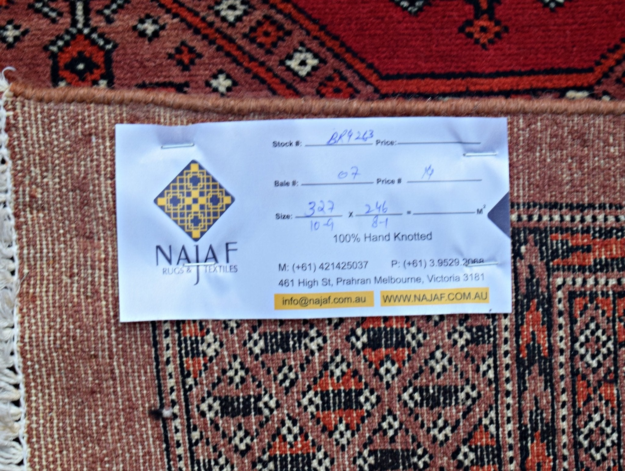 Handmade Vintage Princess Bokhara Rug | 327 x 246 cm | 10'9" x 8'1" - Najaf Rugs & Textile