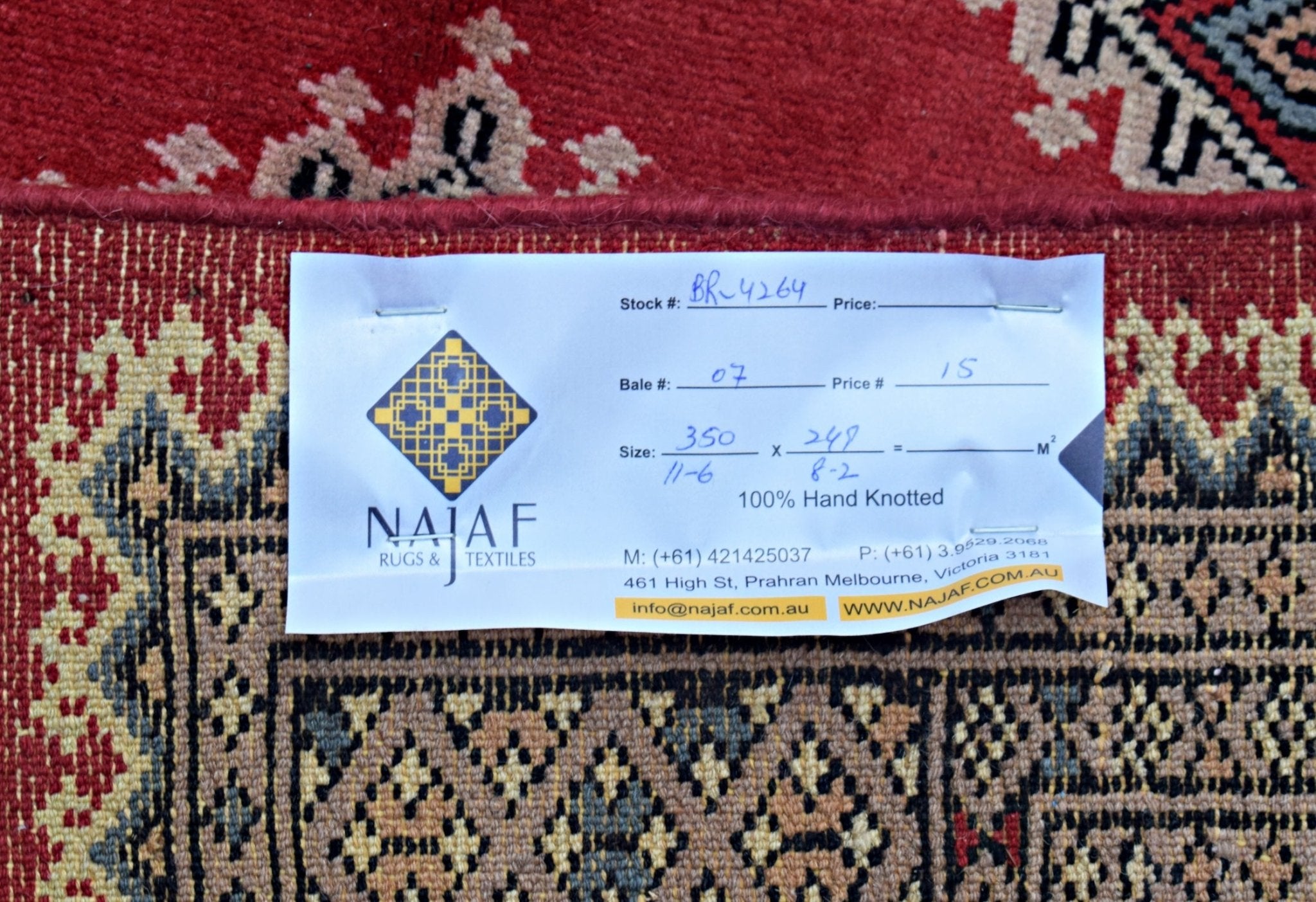 Handmade Vintage Princess Bokhara Rug | 350 x 249 cm | 11'6" x 8'2" - Najaf Rugs & Textile