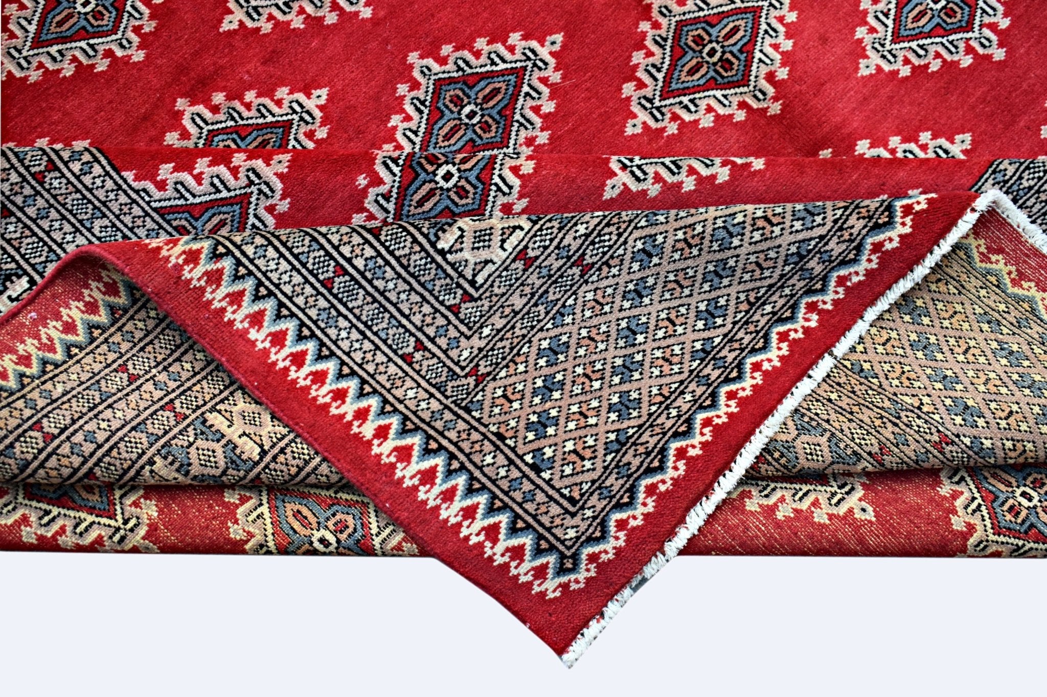 Handmade Vintage Princess Bokhara Rug | 350 x 249 cm | 11'6" x 8'2" - Najaf Rugs & Textile