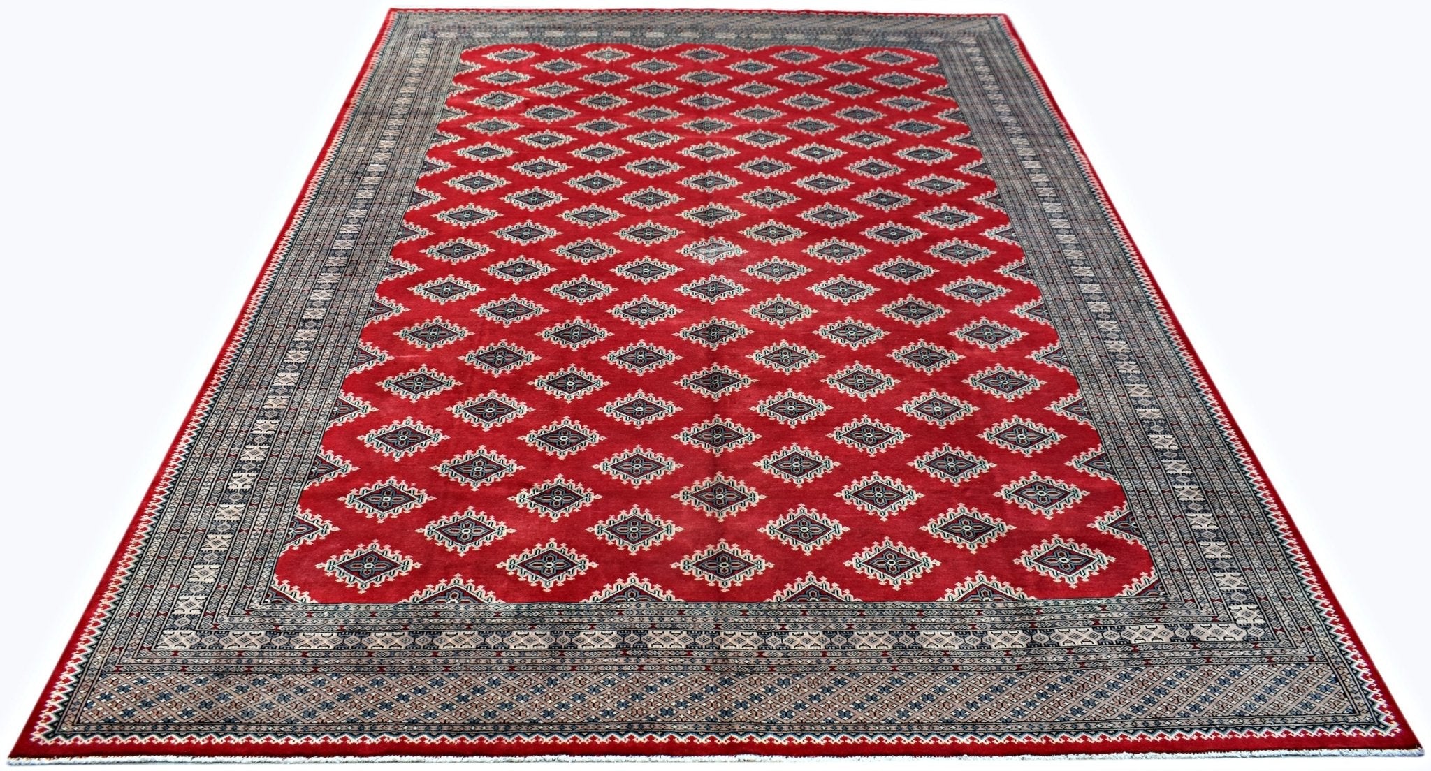 Handmade Vintage Princess Bokhara Rug | 350 x 249 cm | 11'6" x 8'2" - Najaf Rugs & Textile