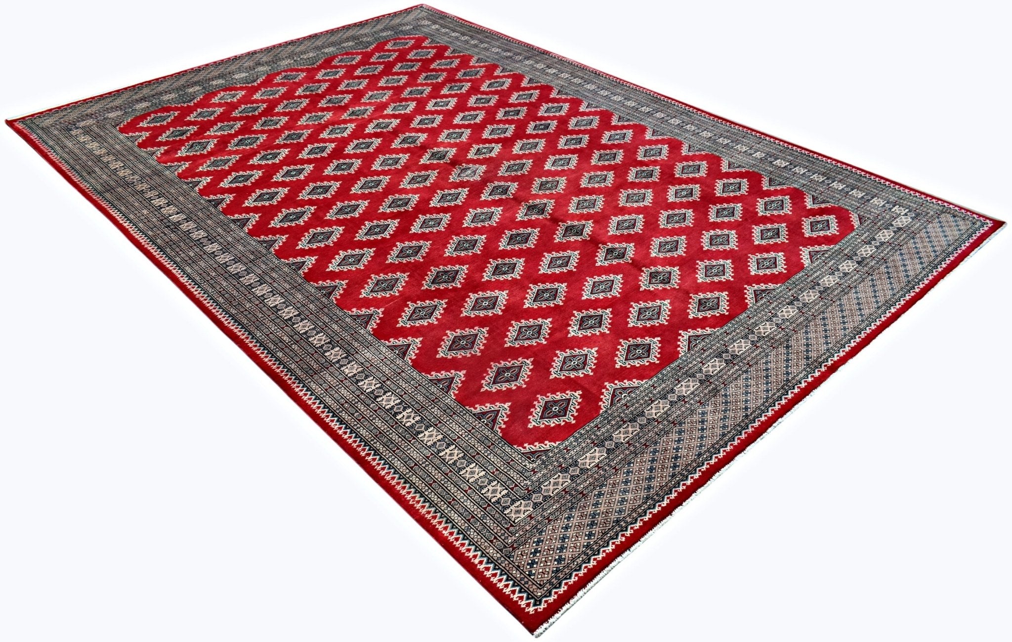 Handmade Vintage Princess Bokhara Rug | 350 x 249 cm | 11'6" x 8'2" - Najaf Rugs & Textile