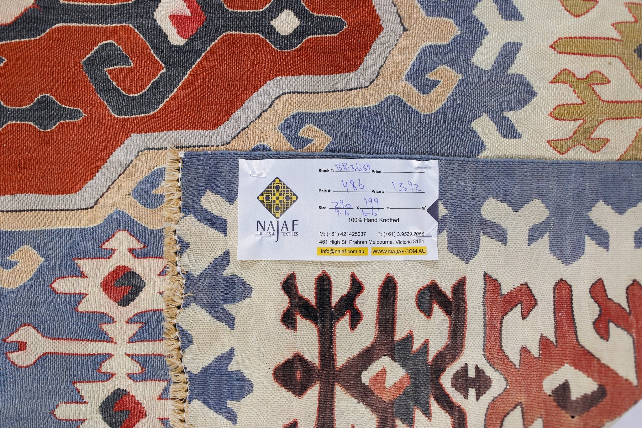 Handmade Vintage Serbian Kilim | 290 x 199 cm | 9'6" x 6'6" - Najaf Rugs & Textile