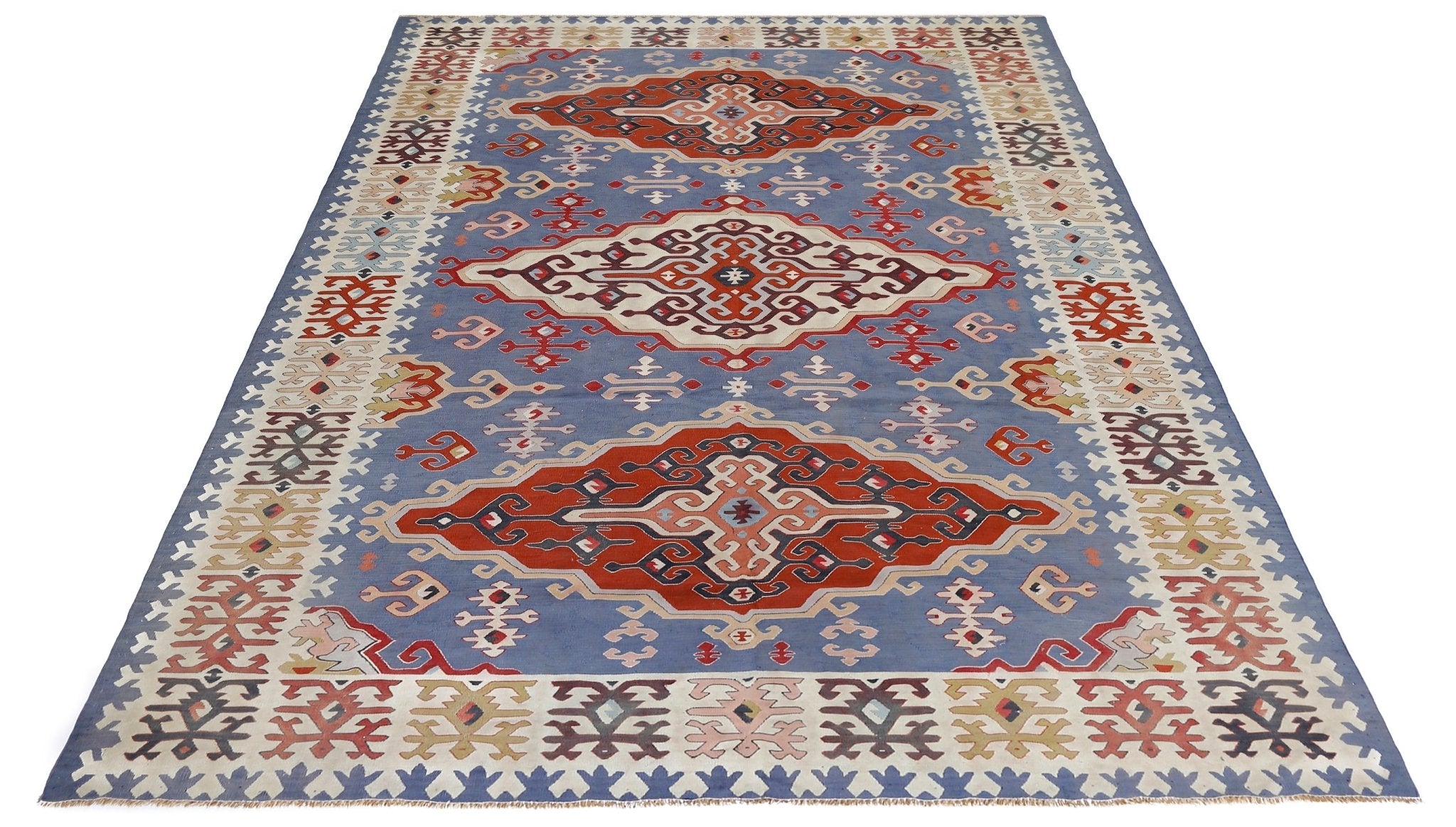 Handmade Vintage Serbian Kilim | 290 x 199 cm | 9'6" x 6'6" - Najaf Rugs & Textile
