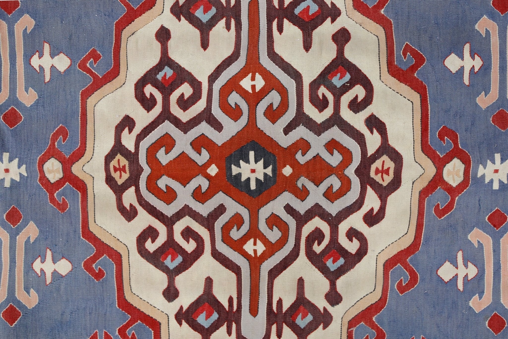 Handmade Vintage Serbian Kilim | 290 x 199 cm | 9'6" x 6'6" - Najaf Rugs & Textile