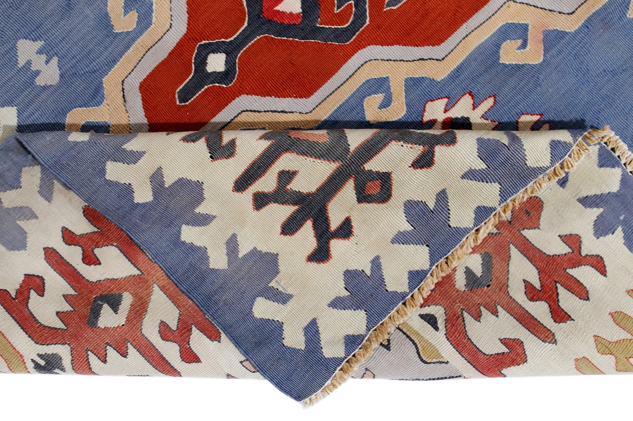 Handmade Vintage Serbian Kilim | 290 x 199 cm | 9'6" x 6'6" - Najaf Rugs & Textile
