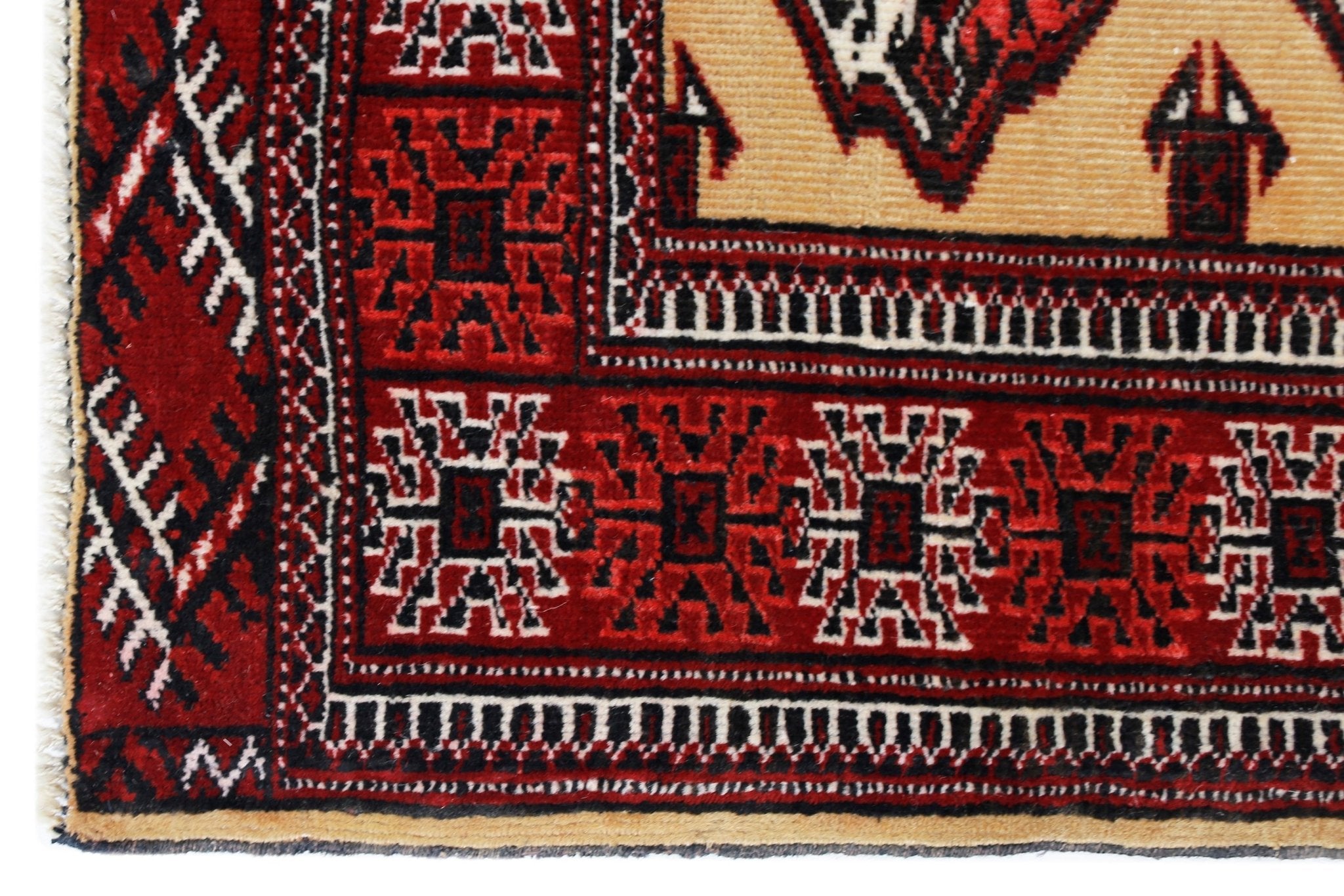 Handmade Vintage Tekke Turkmen Sara Rug | 123 x 88 cm | 4' x 2'10" - Najaf Rugs & Textile