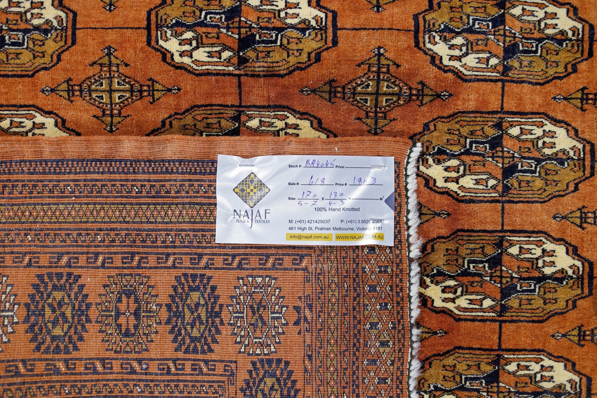 Handmade Vintage Tekke Turkmen Sara Rug | 170 x 130 cm | 5'7" x 4'3" - Najaf Rugs & Textile