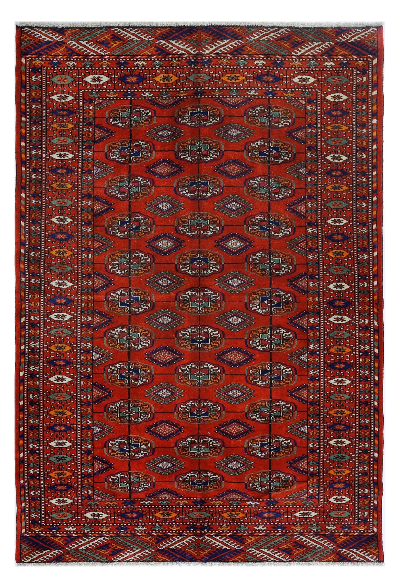 Handmade Vintage Tekke Turkmen Sara Rug | 184 x 117 cm | 6'1" x 4'2" - Najaf Rugs & Textile