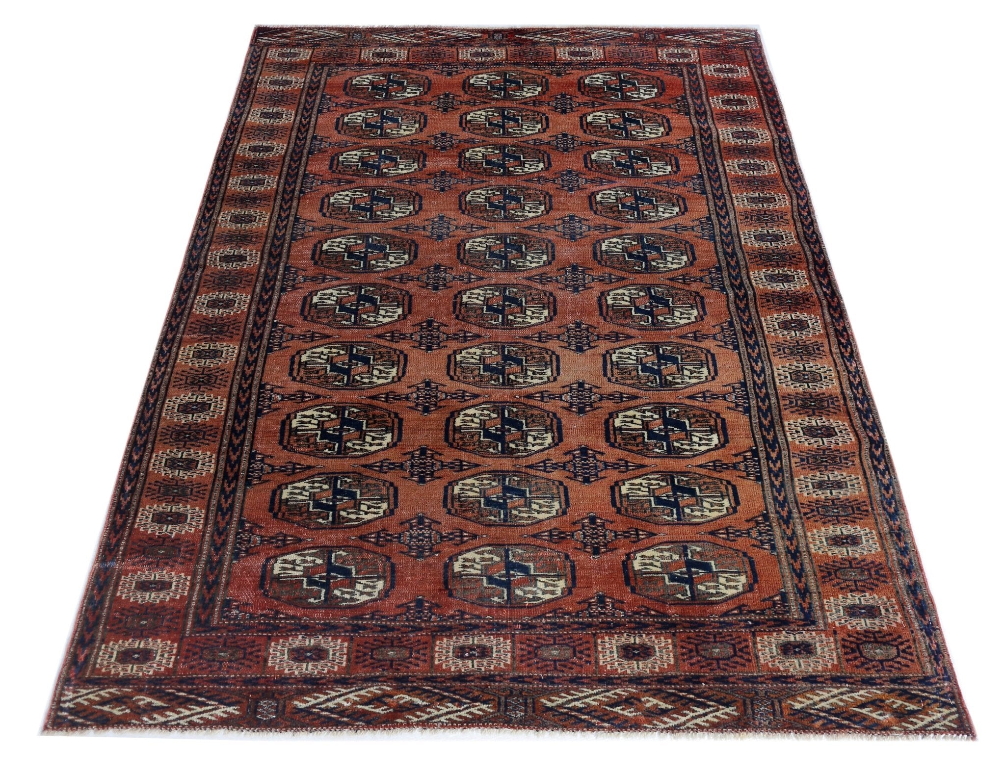 Handmade Vintage Tekke Turkmen Sara Rug | 186 x 127 cm | 6'1" x 4'2" - Najaf Rugs & Textile
