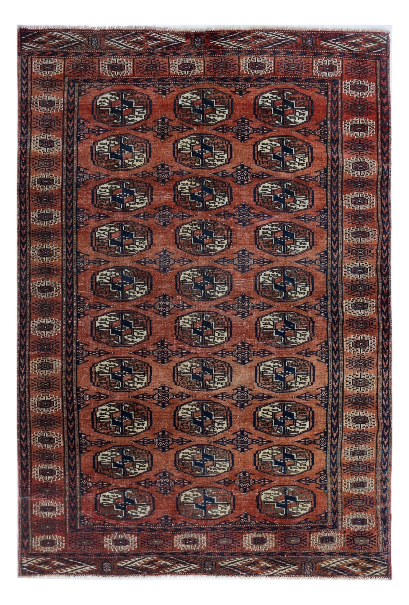 Handmade Vintage Tekke Turkmen Sara Rug | 186 x 127 cm | 6'1" x 4'2" - Najaf Rugs & Textile