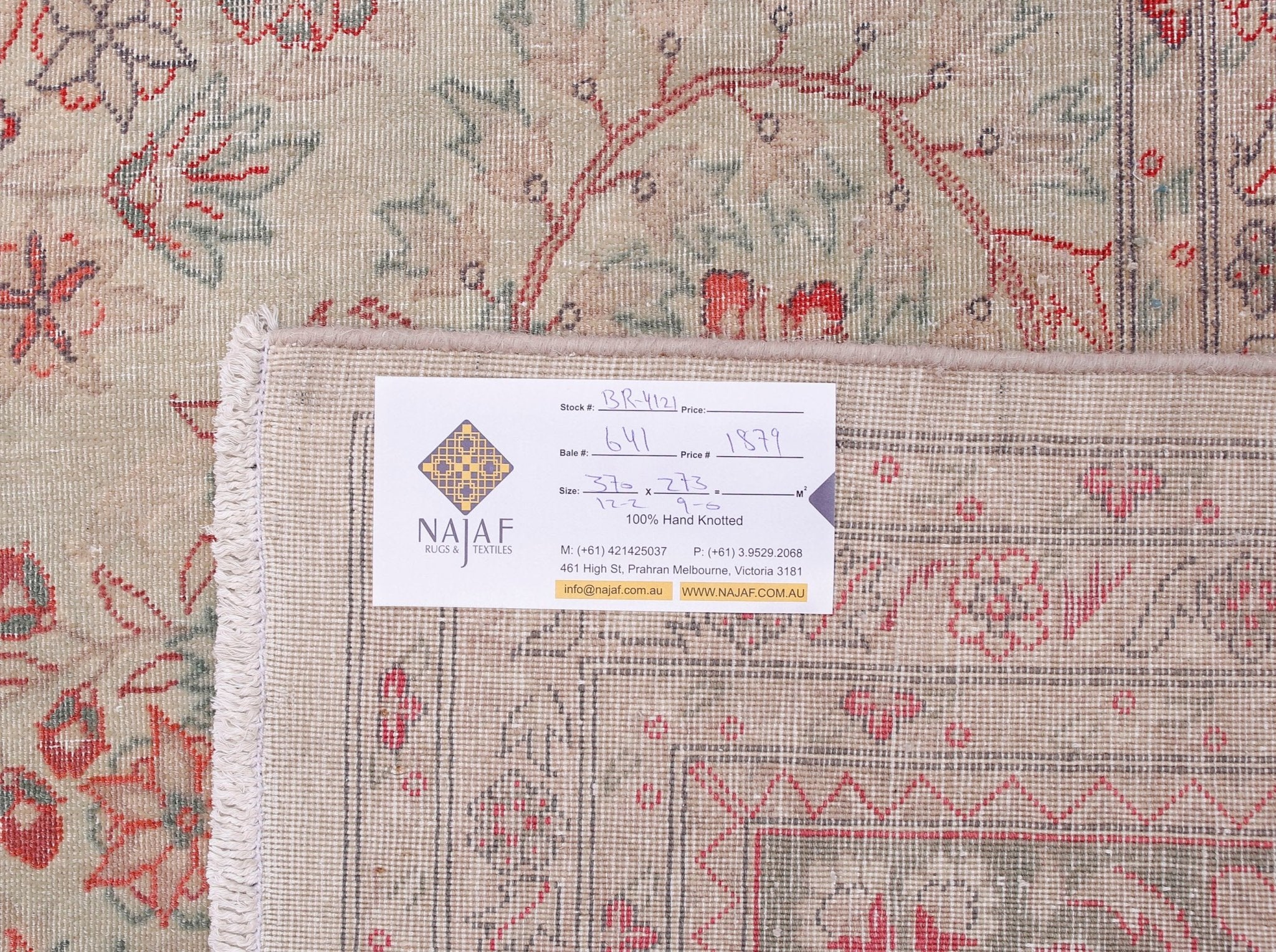 Handmade Vintage Traditional Pakistani Rug | 370 x 273 cm | 12'2" x 9' - Najaf Rugs & Textile