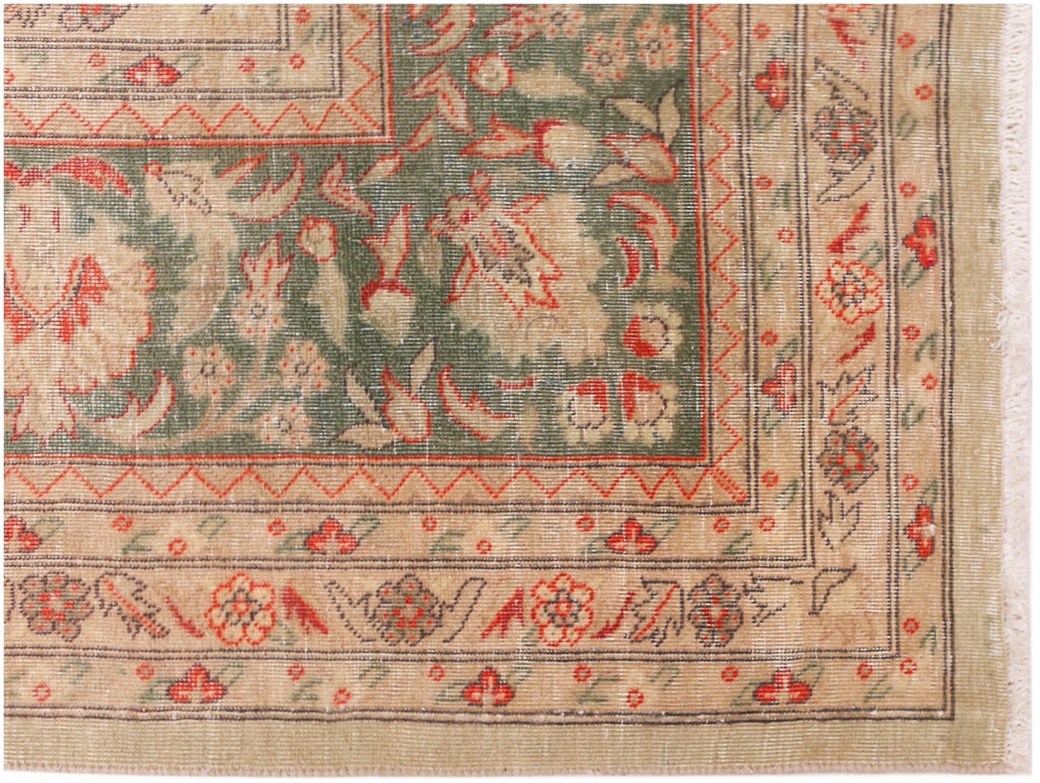 Handmade Vintage Traditional Pakistani Rug | 370 x 273 cm | 12'2" x 9' - Najaf Rugs & Textile