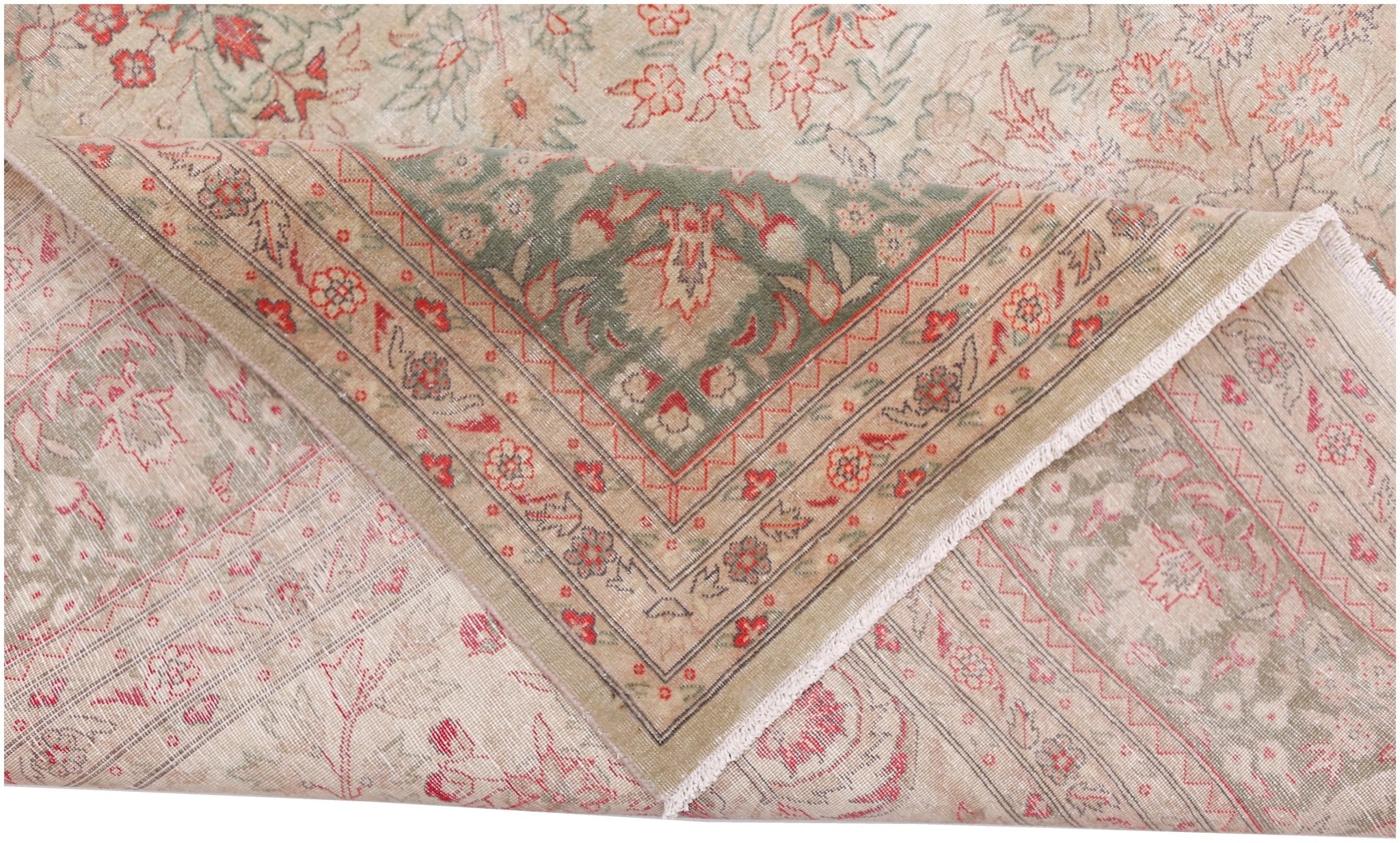 Handmade Vintage Traditional Pakistani Rug | 370 x 273 cm | 12'2" x 9' - Najaf Rugs & Textile