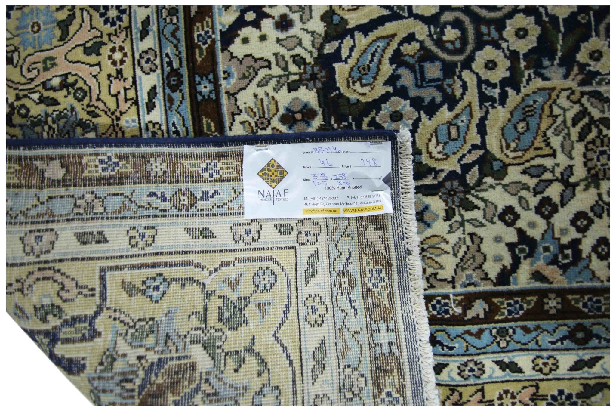 Handmade Vintage Traditional Pakistani Rug | 378 x 258 cm | 12'5" x 8'6" - Najaf Rugs & Textile