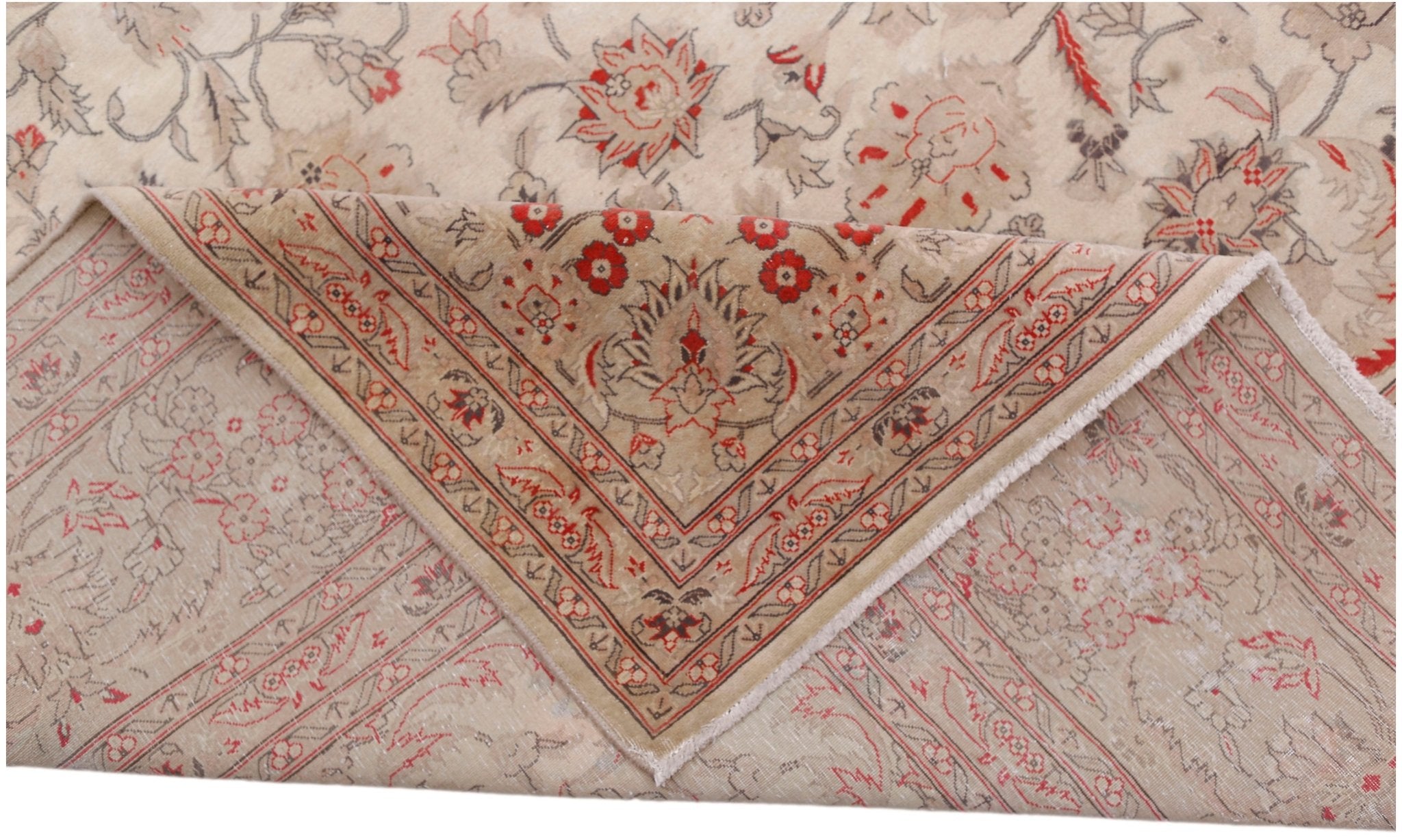 Handmade Vintage Traditional Pakistani Rug | 395 x 303 cm | 13' x 9'11" - Najaf Rugs & Textile