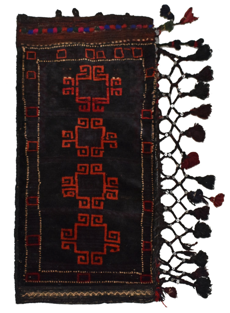 Handmade Vintage Tribal Afghan Baluch Cushion | 99 x 48 cm | 3'2" x 1'5" - Najaf Rugs & Textile