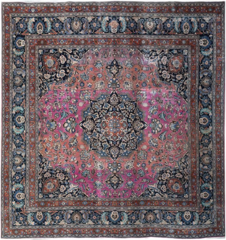Handmade Vintage Tribal Persian Rug | 297 x 292 cm | 9'9" x 9'7" - Najaf Rugs & Textile