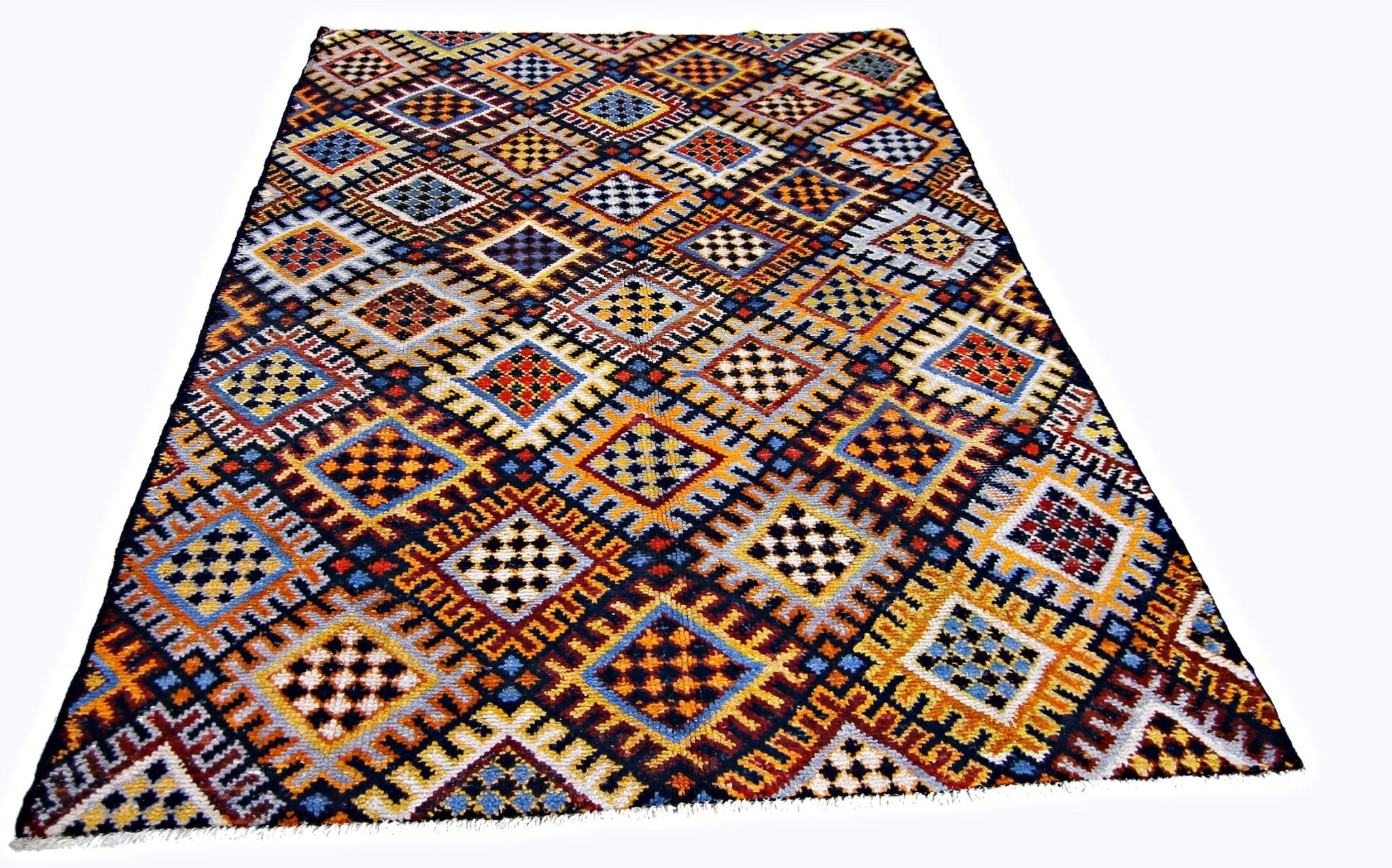 Handmade Vintage Tribal Rug | 224 x 171 cm | 7'4" x 5'7" - Najaf Rugs & Textile