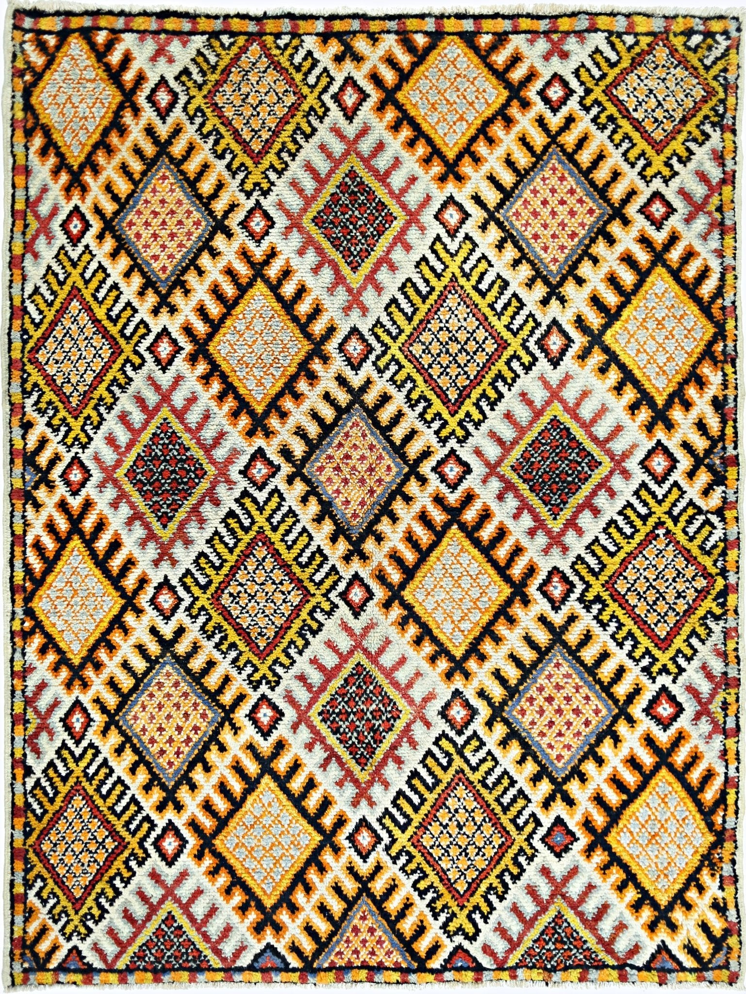 Handmade Vintage Tribal Turkish Rug | 158 x 130 cm | 5'2" x 4'3" - Najaf Rugs & Textile