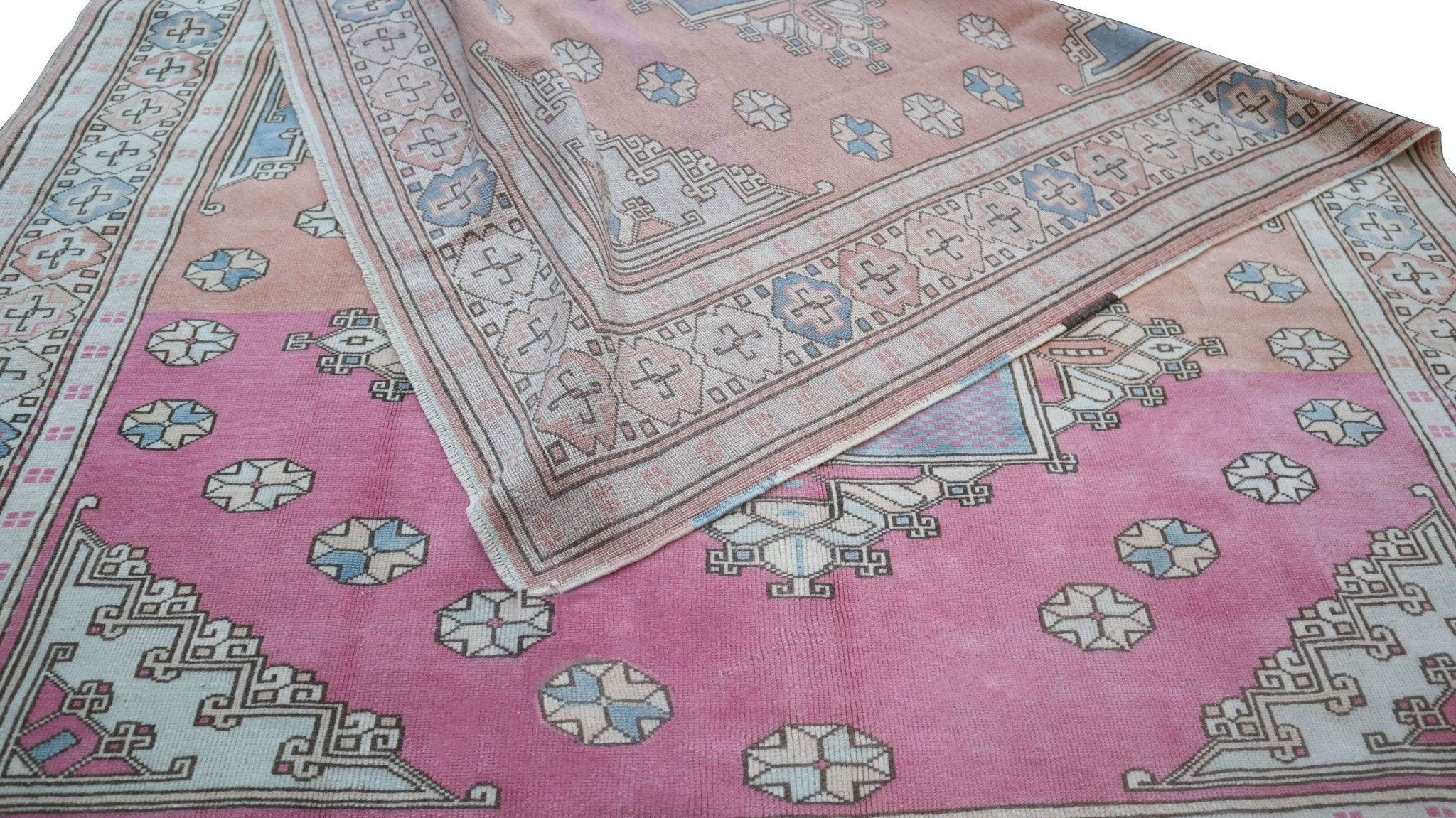 Handmade Vintage Turkish Anatolian Konya Rug | 264 x 203 cm | 8'8" x 6'8" - Najaf Rugs & Textile