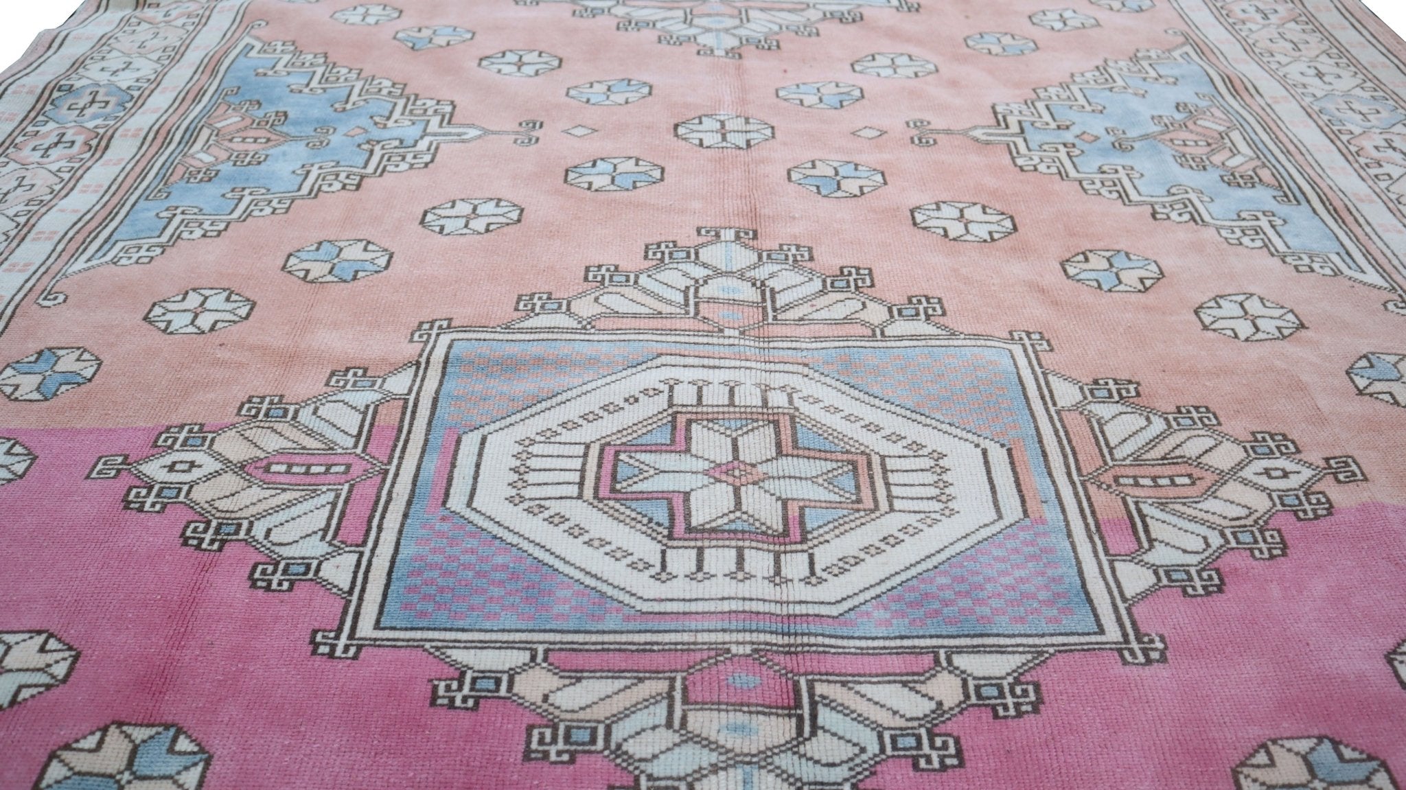 Handmade Vintage Turkish Anatolian Konya Rug | 264 x 203 cm | 8'8" x 6'8" - Najaf Rugs & Textile