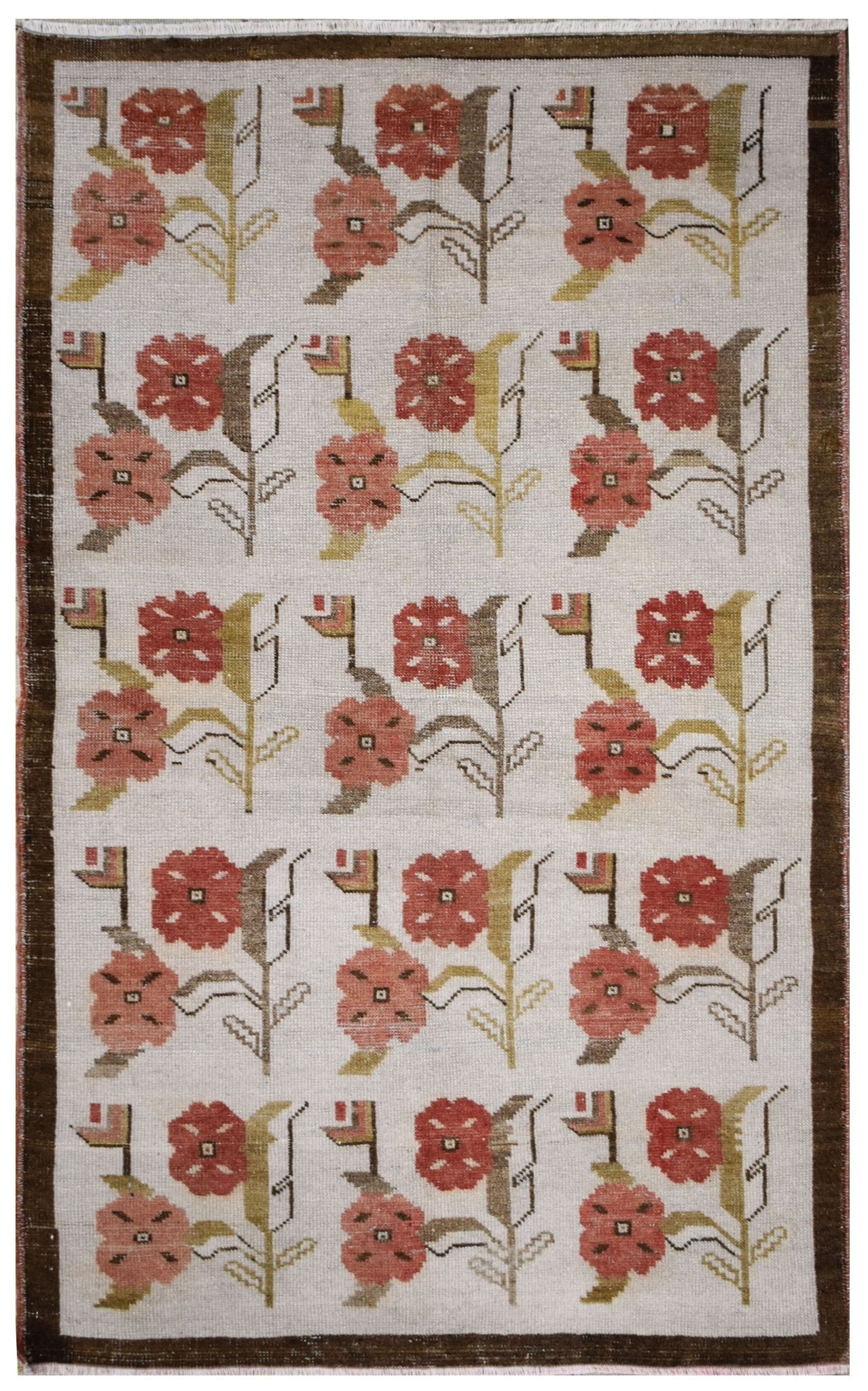 Handmade Vintage Turkish Anatolian Oushak Rug | 171 x 107 cm | 6'5" x 3'5" - Najaf Rugs & Textile