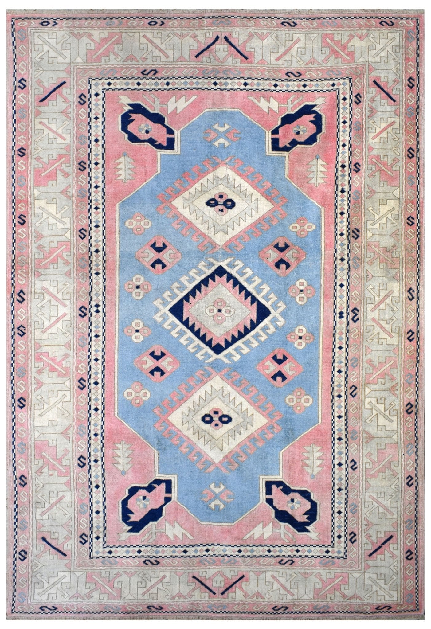 Handmade Vintage Turkish Anatolian Oushak Rug | 293 x 212 cm | 9'3" x 6'11" - Najaf Rugs & Textile