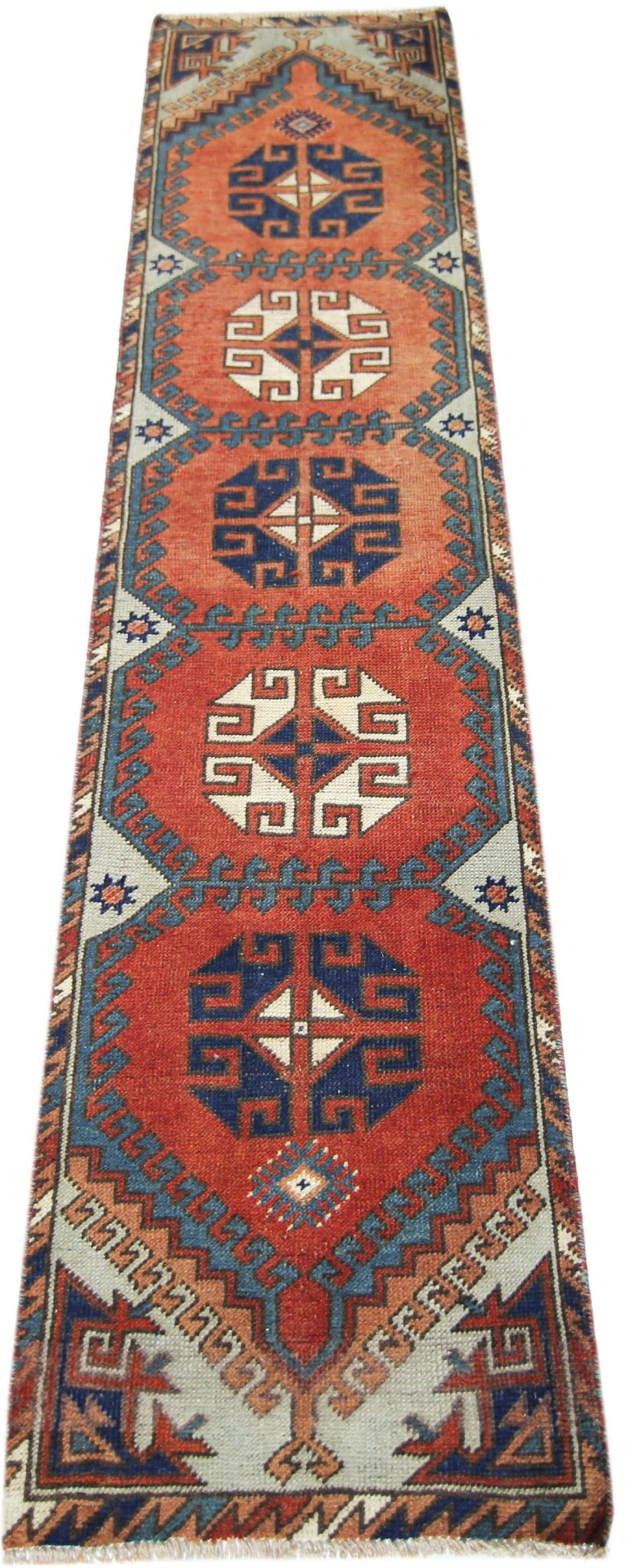 Handmade Vintage Turkish Hallway Runner | 209 x 51 cm | 6'10" x 1'8" - Najaf Rugs & Textile
