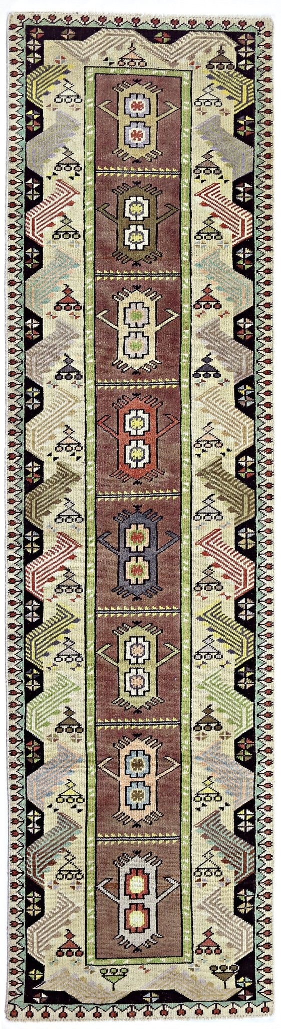 Handmade Vintage Turkish Hallway Runner | 277 x 74 cm | 9'1" x 2'5" - Najaf Rugs & Textile