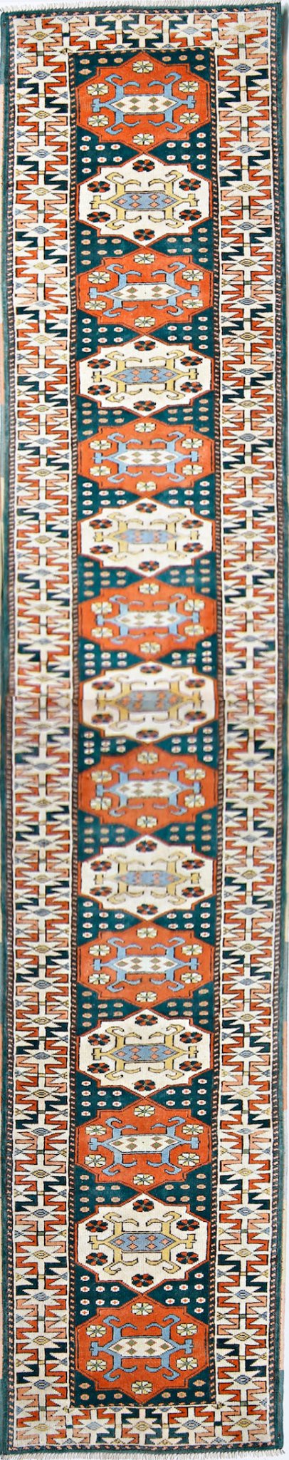 Handmade Vintage Turkish Hallway Runner | 338 x 72 cm | 11'1" x 2'5" - Najaf Rugs & Textile
