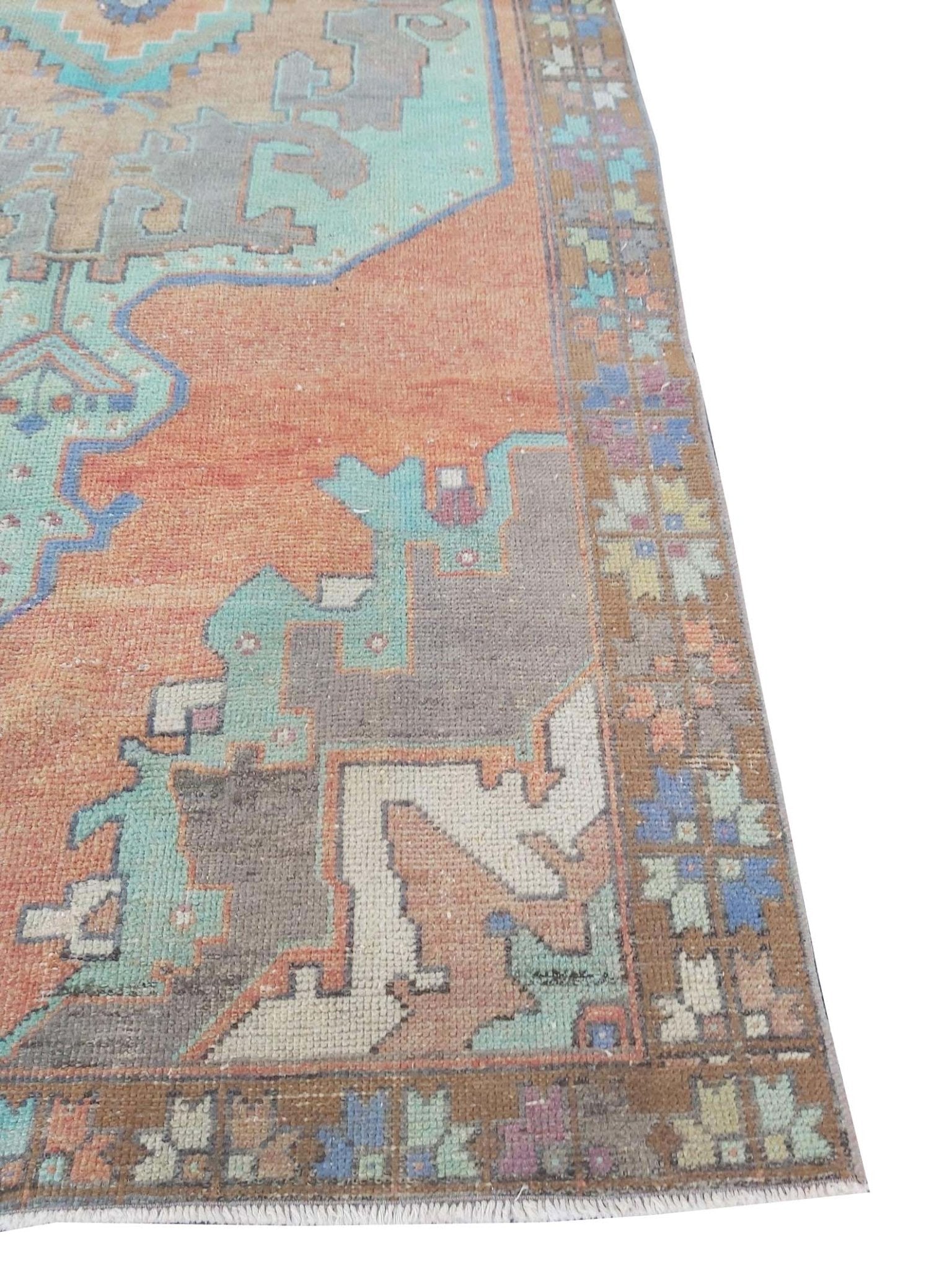 Handmade Vintage Turkish Kars Rug | 265 x 134 cm | 8'6" x 4'3" - Najaf Rugs & Textile