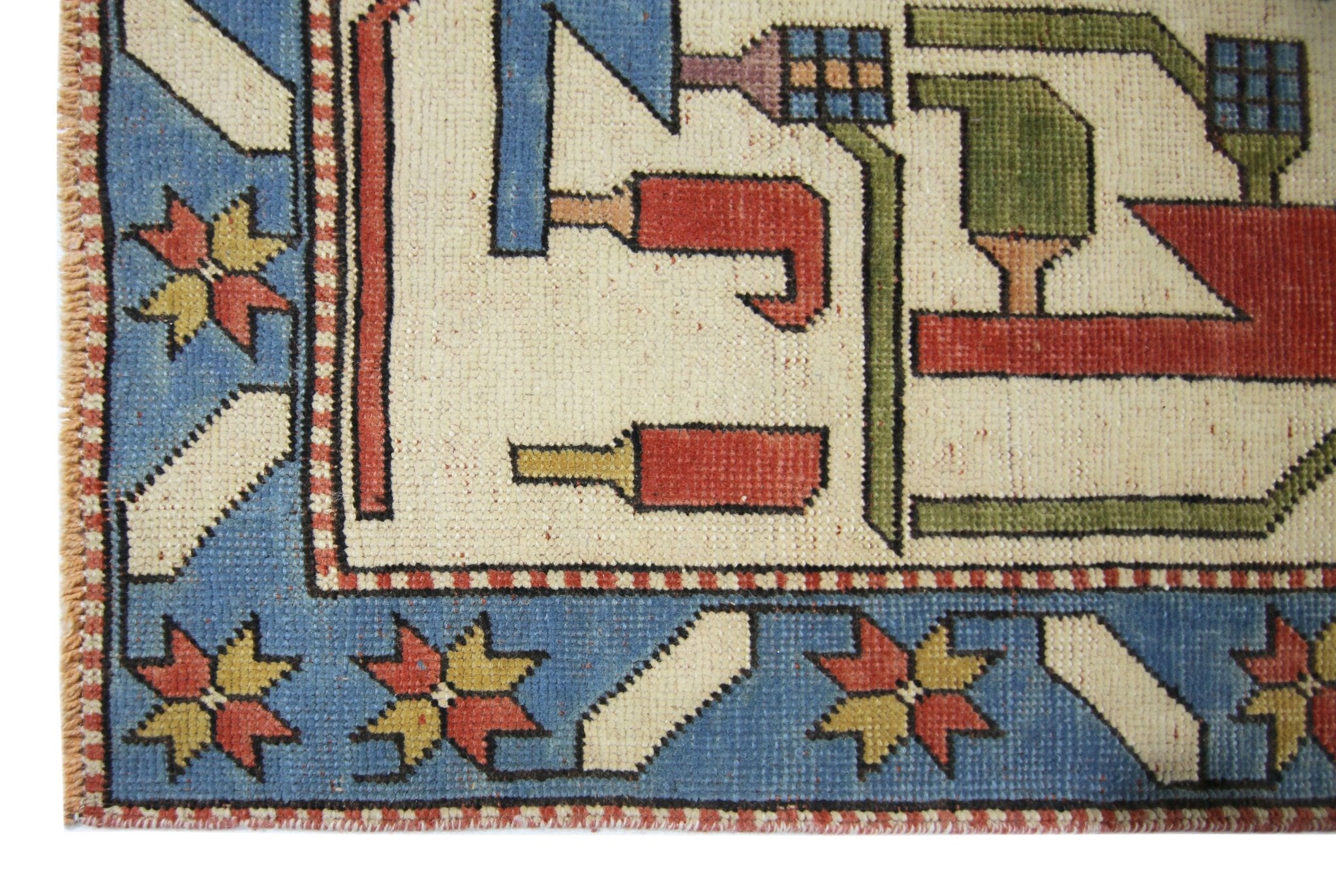 Handmade Vintage Turkish Kars Rug | 339 x 218 cm | 11'2" x 7'2" - Najaf Rugs & Textile