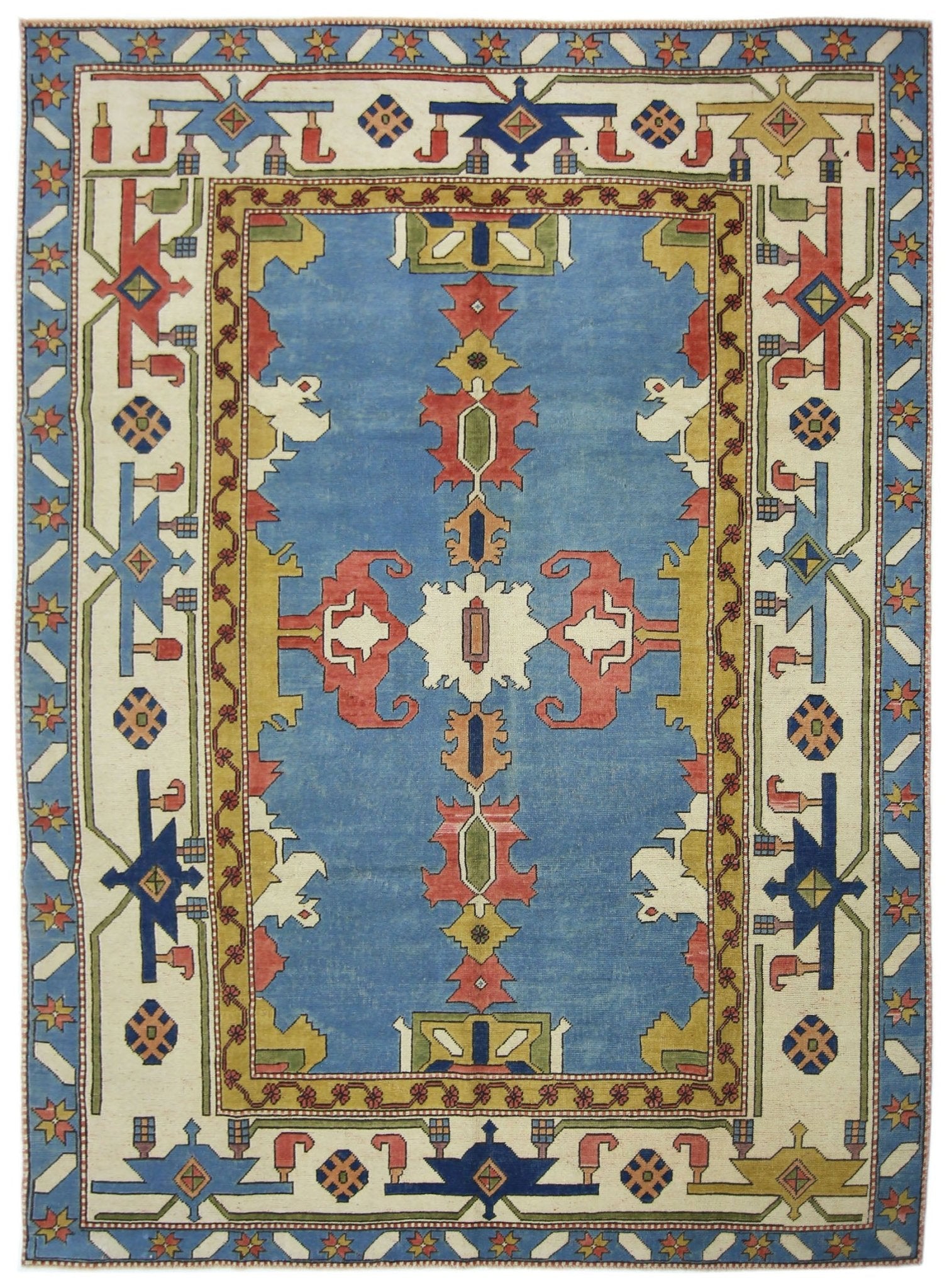Handmade Vintage Turkish Kars Rug | 339 x 218 cm | 11'2" x 7'2" - Najaf Rugs & Textile