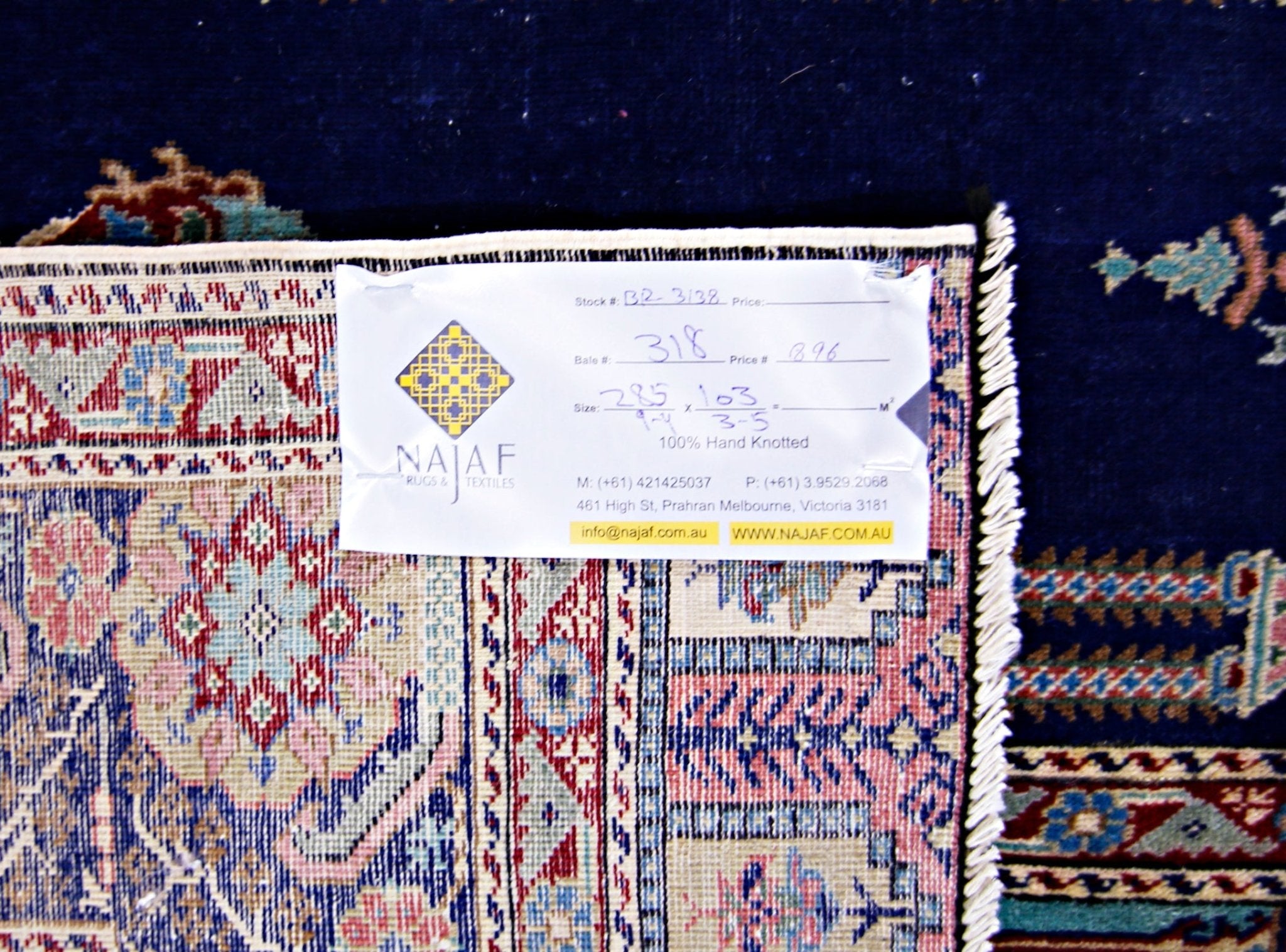 Handmade Vintage Turkish Kayseri Hallway Runner | 285 x 103 cm | 9'4" x 3'5" - Najaf Rugs & Textile