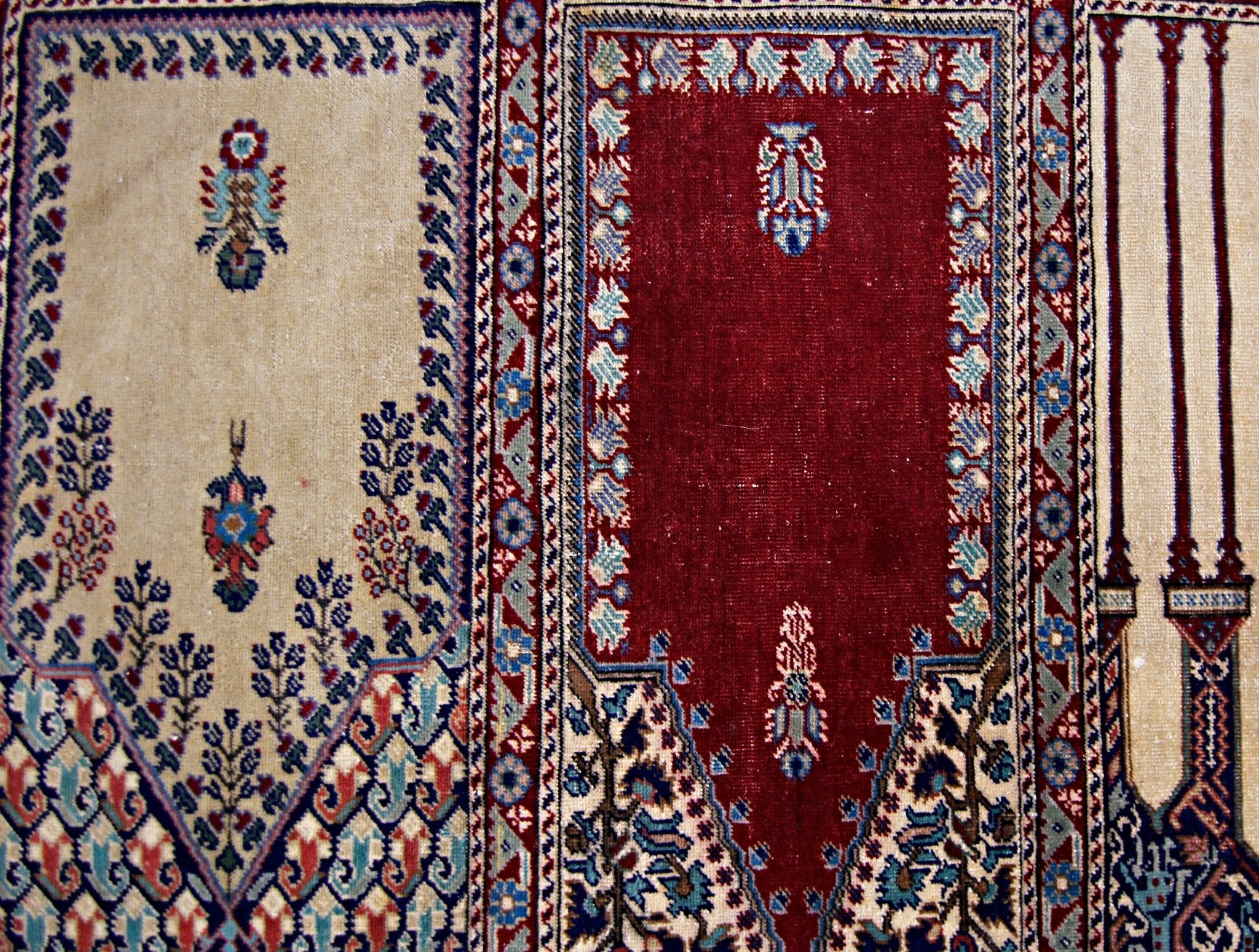 Handmade Vintage Turkish Kayseri Hallway Runner | 285 x 103 cm | 9'4" x 3'5" - Najaf Rugs & Textile