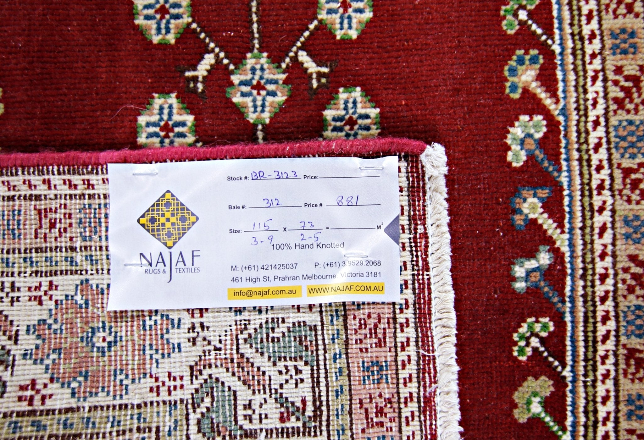 Handmade Vintage Turkish Kayseri Prayer Rug | 115 x 73 cm | 3'9" x 2'5" - Najaf Rugs & Textile