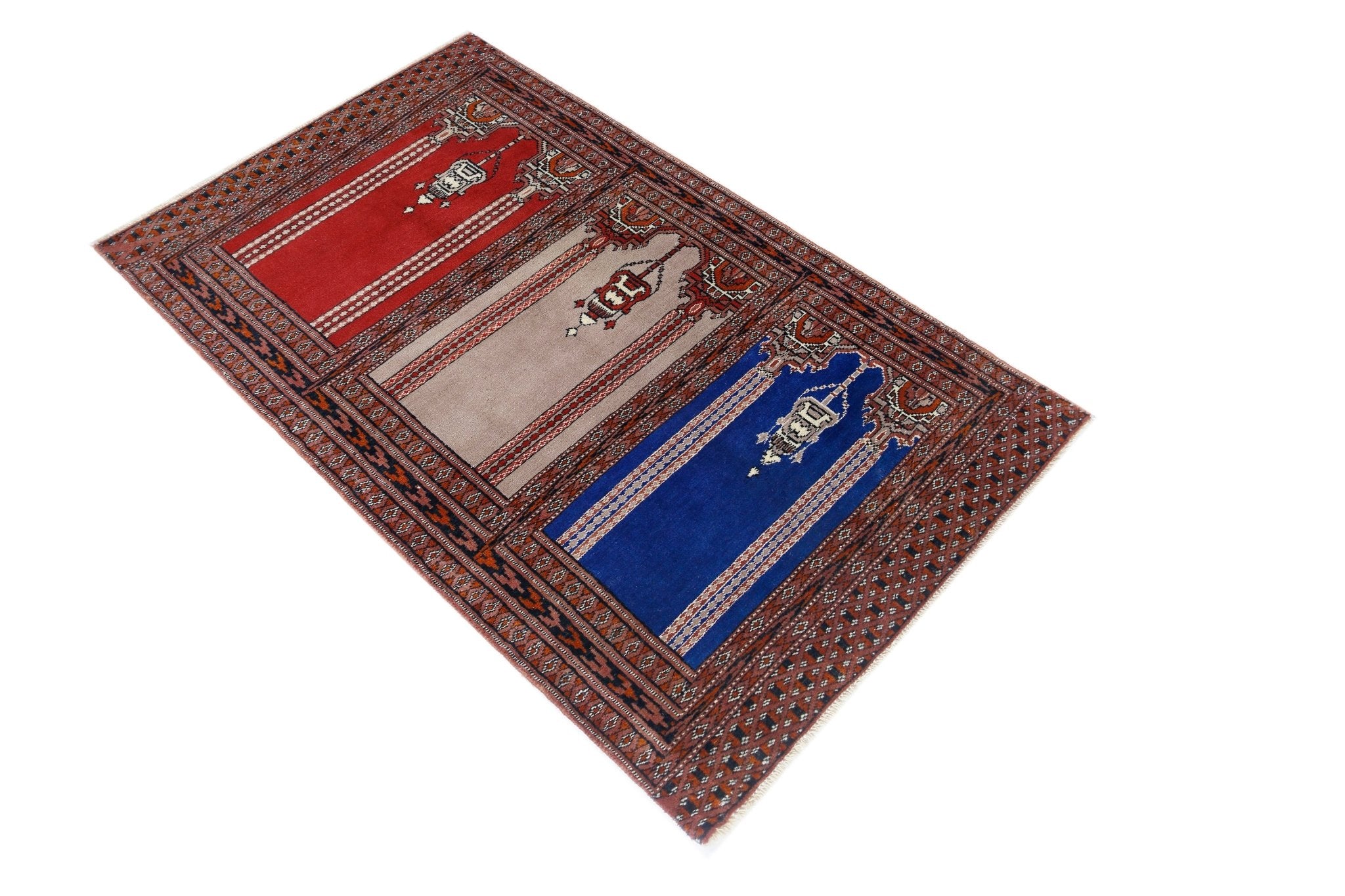 Handmade Vintage Turkish Kayseri Rug | 110 x 62 cm | 3'7" x 2' - Najaf Rugs & Textile