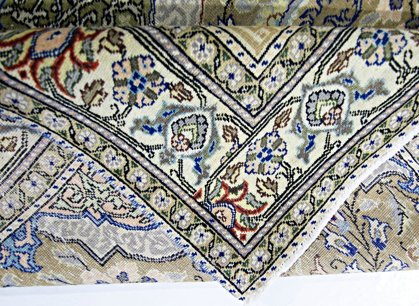 Handmade Vintage Turkish Kayseri Rug | 219 x 146 cm | 7'2" x 4'9" - Najaf Rugs & Textile