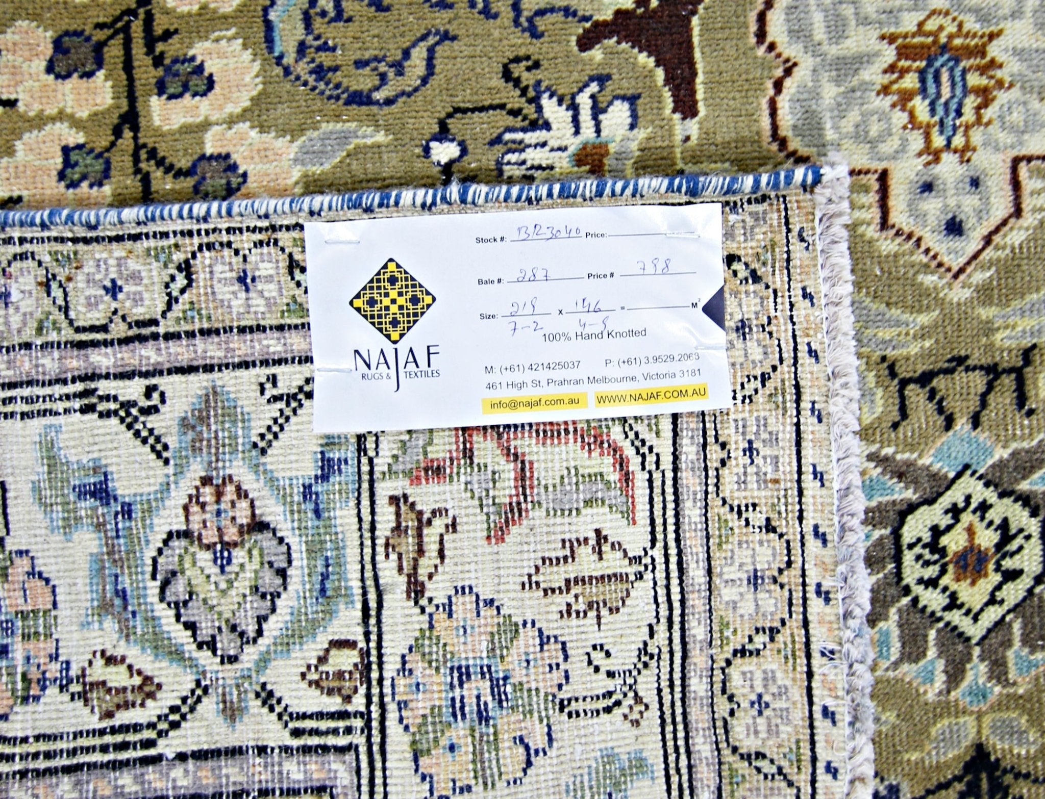 Handmade Vintage Turkish Kayseri Rug | 219 x 146 cm | 7'2" x 4'9" - Najaf Rugs & Textile