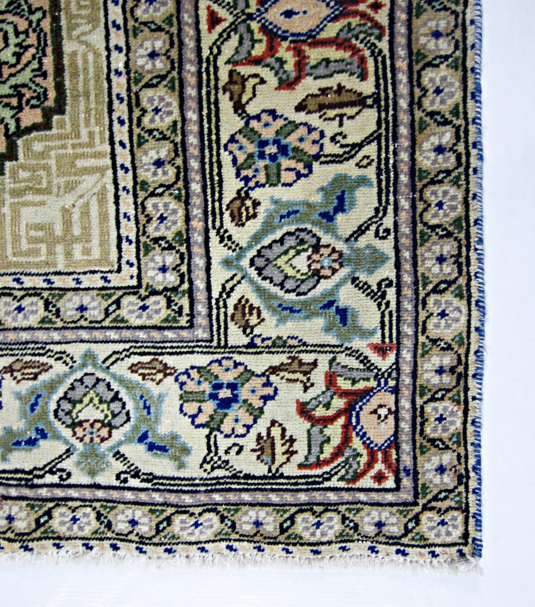 Handmade Vintage Turkish Kayseri Rug | 219 x 146 cm | 7'2" x 4'9" - Najaf Rugs & Textile