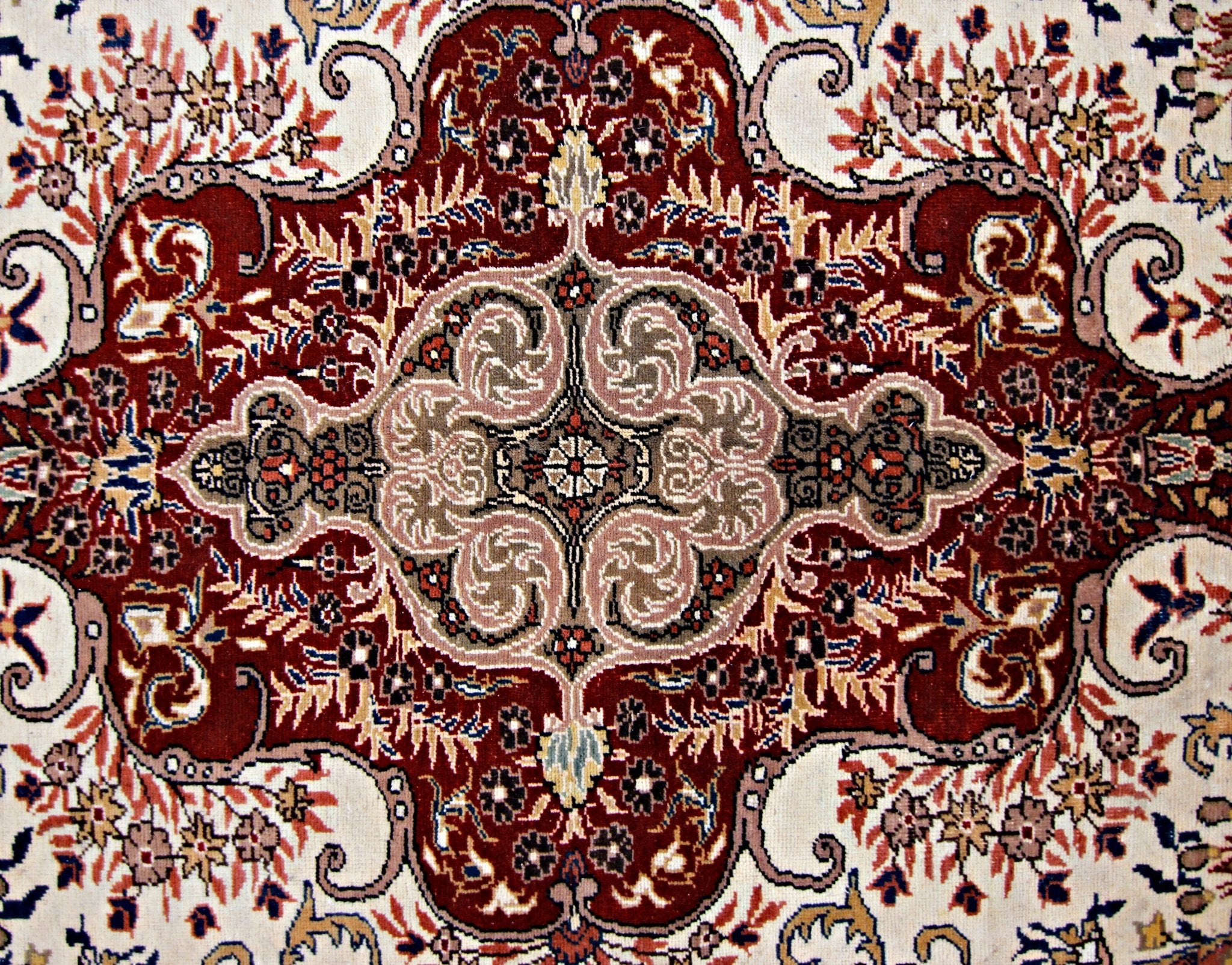 Handmade Vintage Turkish Kayseri Rug | 297 x 194 cm | 9'9" x 6'5" - Najaf Rugs & Textile