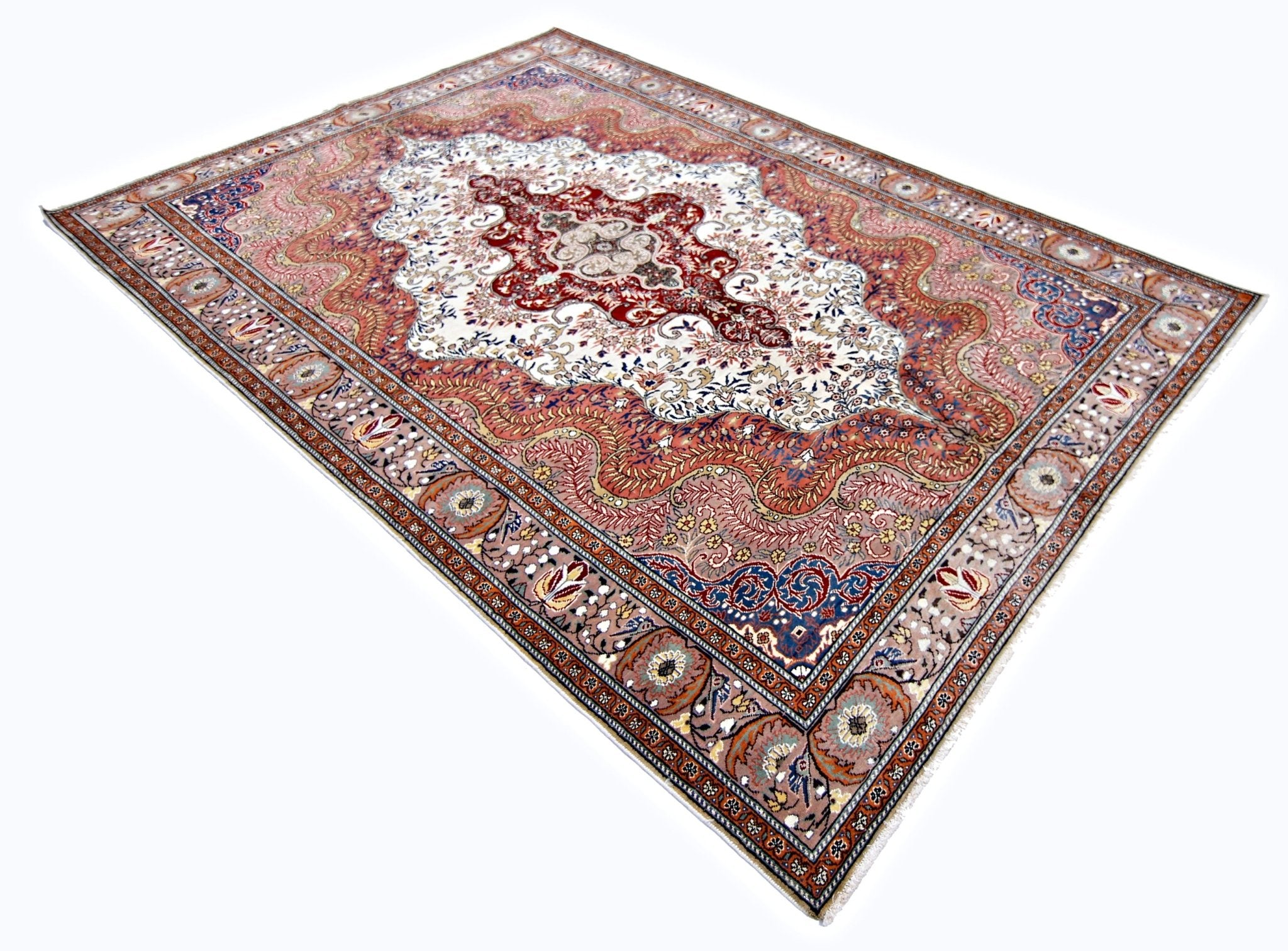 Handmade Vintage Turkish Kayseri Rug | 297 x 194 cm | 9'9" x 6'5" - Najaf Rugs & Textile