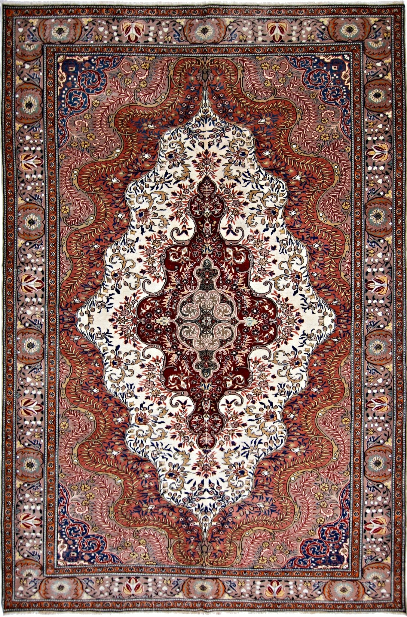 Handmade Vintage Turkish Kayseri Rug | 297 x 194 cm | 9'9" x 6'5" - Najaf Rugs & Textile