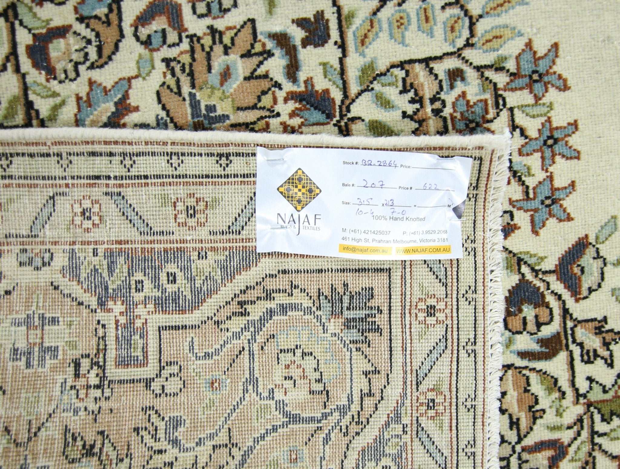 Handmade Vintage Turkish Kayseri Rug | 315 x 213 cm | 10'4" x 7' - Najaf Rugs & Textile