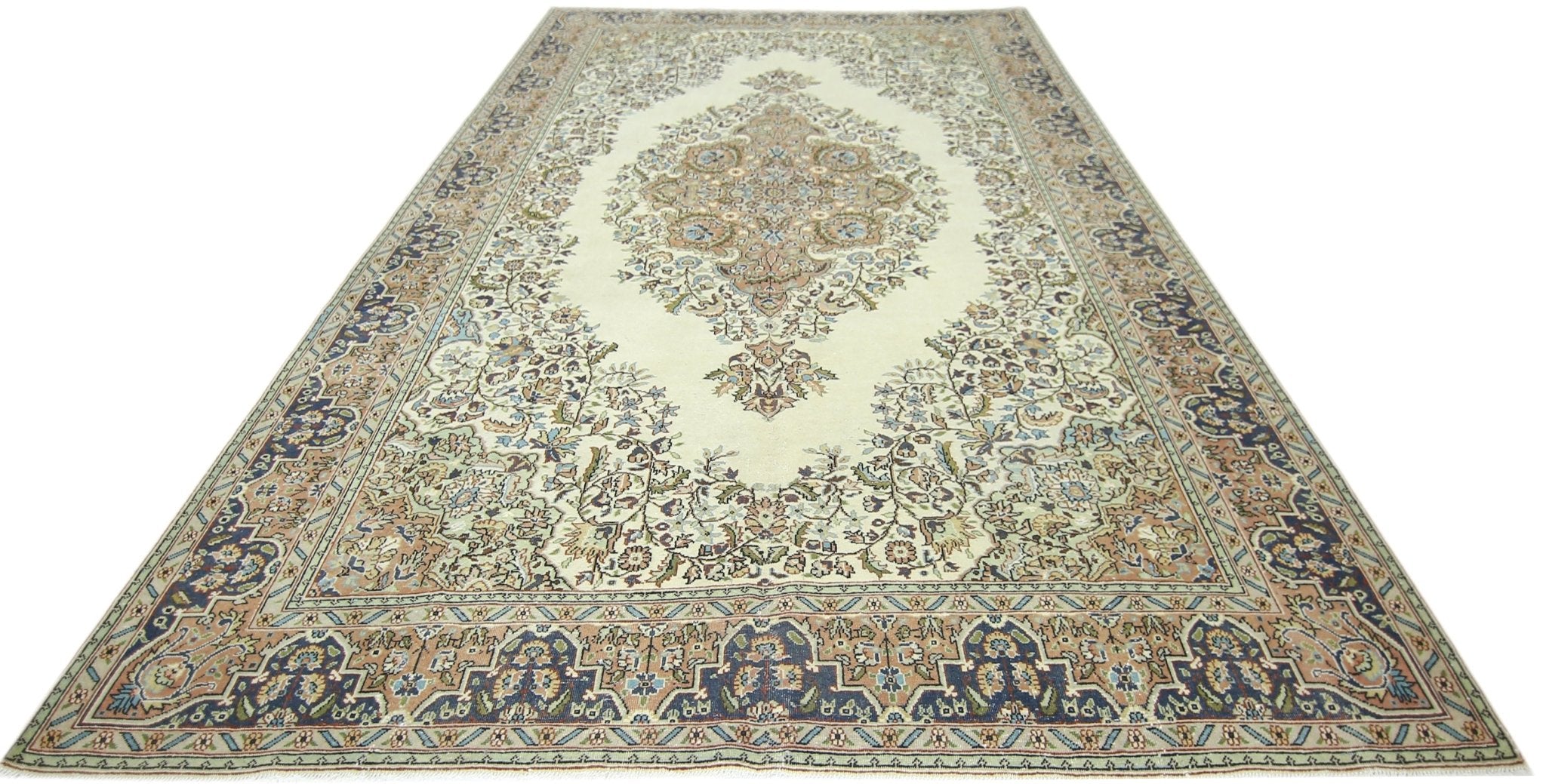 Handmade Vintage Turkish Kayseri Rug | 315 x 213 cm | 10'4" x 7' - Najaf Rugs & Textile