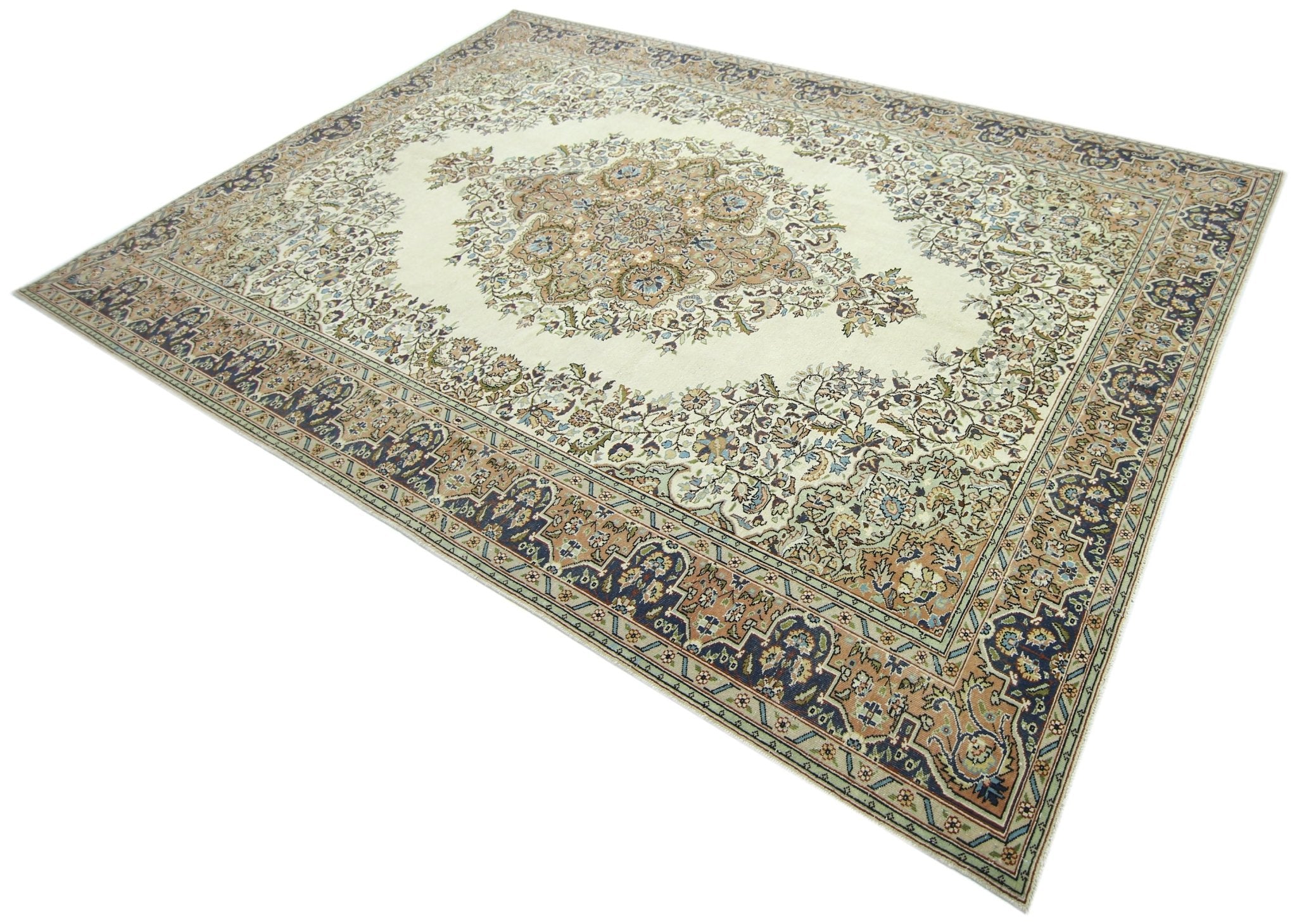 Handmade Vintage Turkish Kayseri Rug | 315 x 213 cm | 10'4" x 7' - Najaf Rugs & Textile