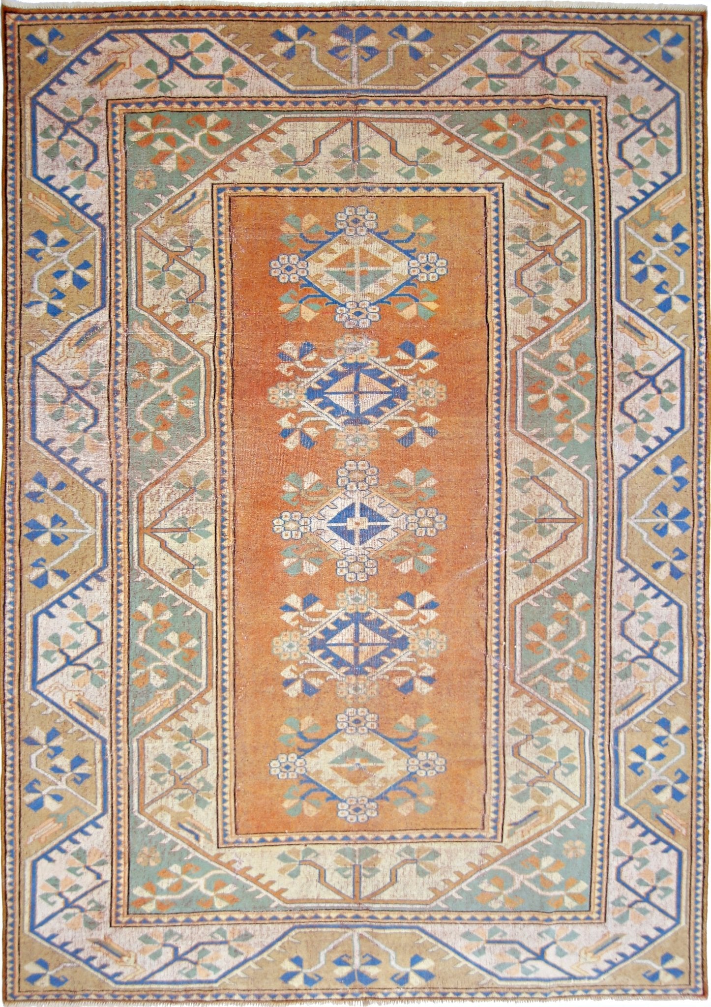 Handmade Vintage Turkish Milas Rug | 283 x 201 cm | 9'3" x 6'7" - Najaf Rugs & Textile