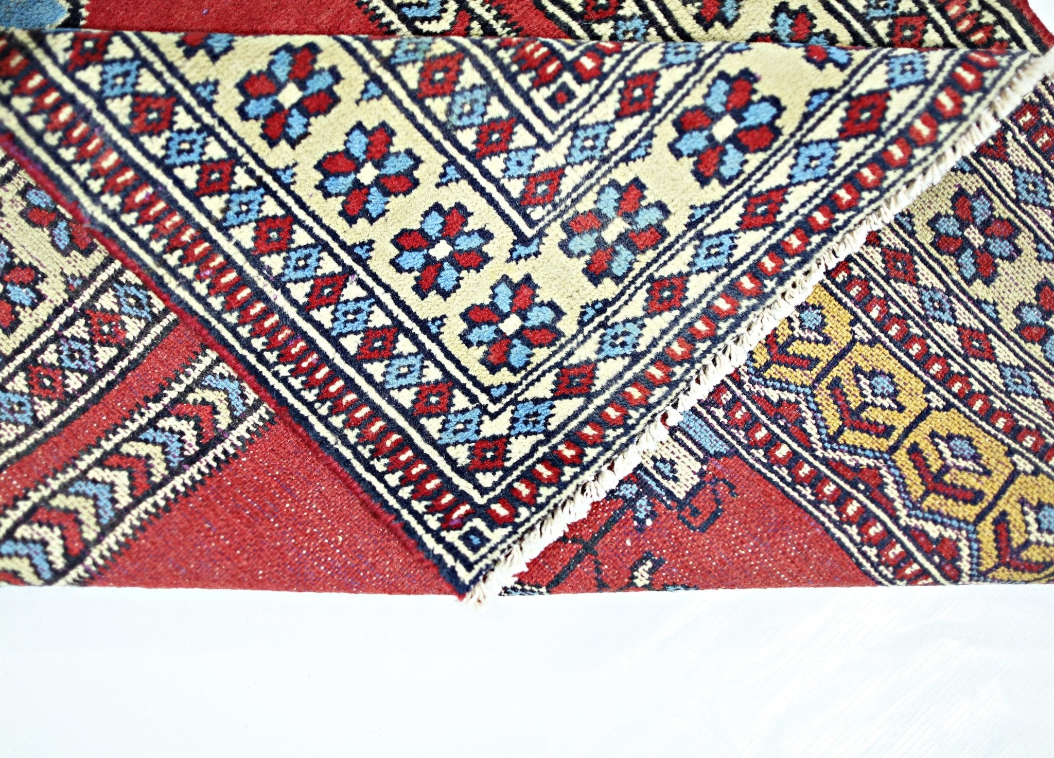 Handmade Vintage Turkish Prayer Rug | 129 x 78 cm | 4'3" x 2'7" - Najaf Rugs & Textile