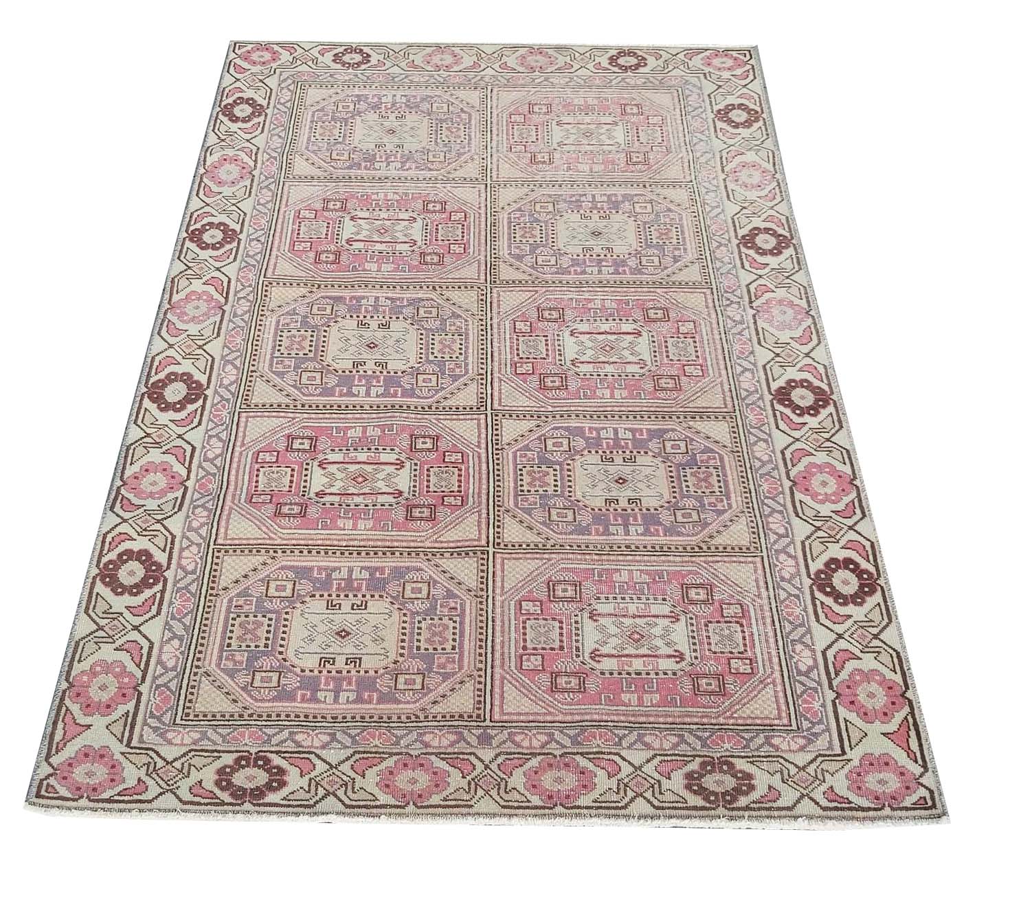 Handmade Vintage Turkish Rug | 164 x 114 cm | 5'4" x 3'7" - Najaf Rugs & Textile