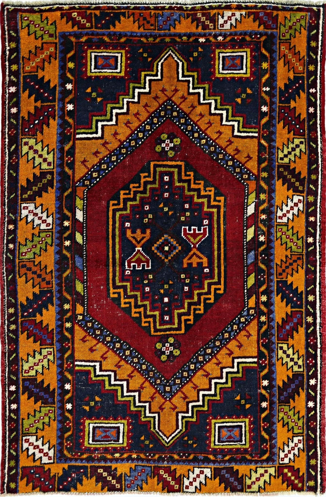 Handmade Vintage Turkish Rug | 169 x 114 cm | 5'6" x 4'9" - Najaf Rugs & Textile